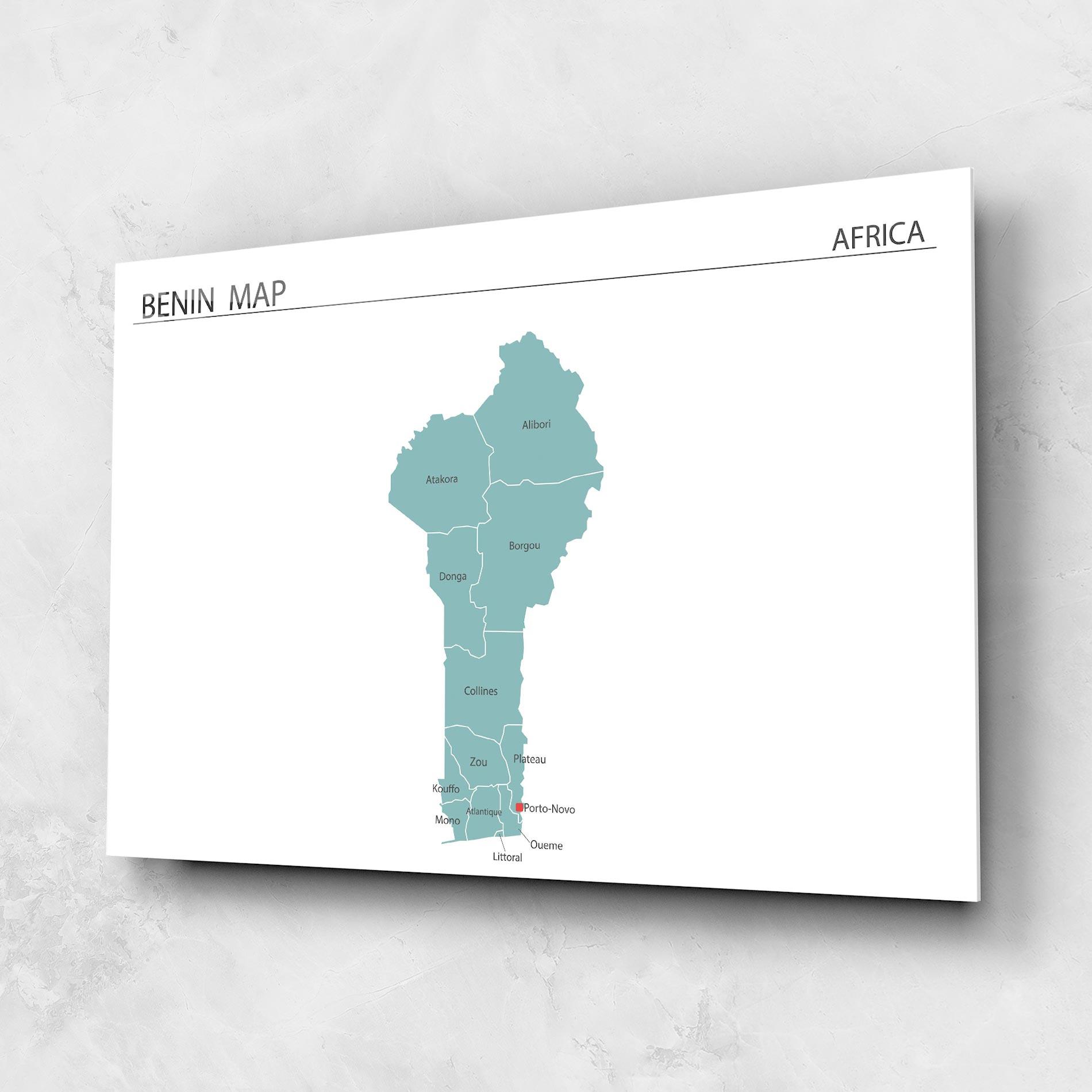 Glasbild Benin Map mockup 1