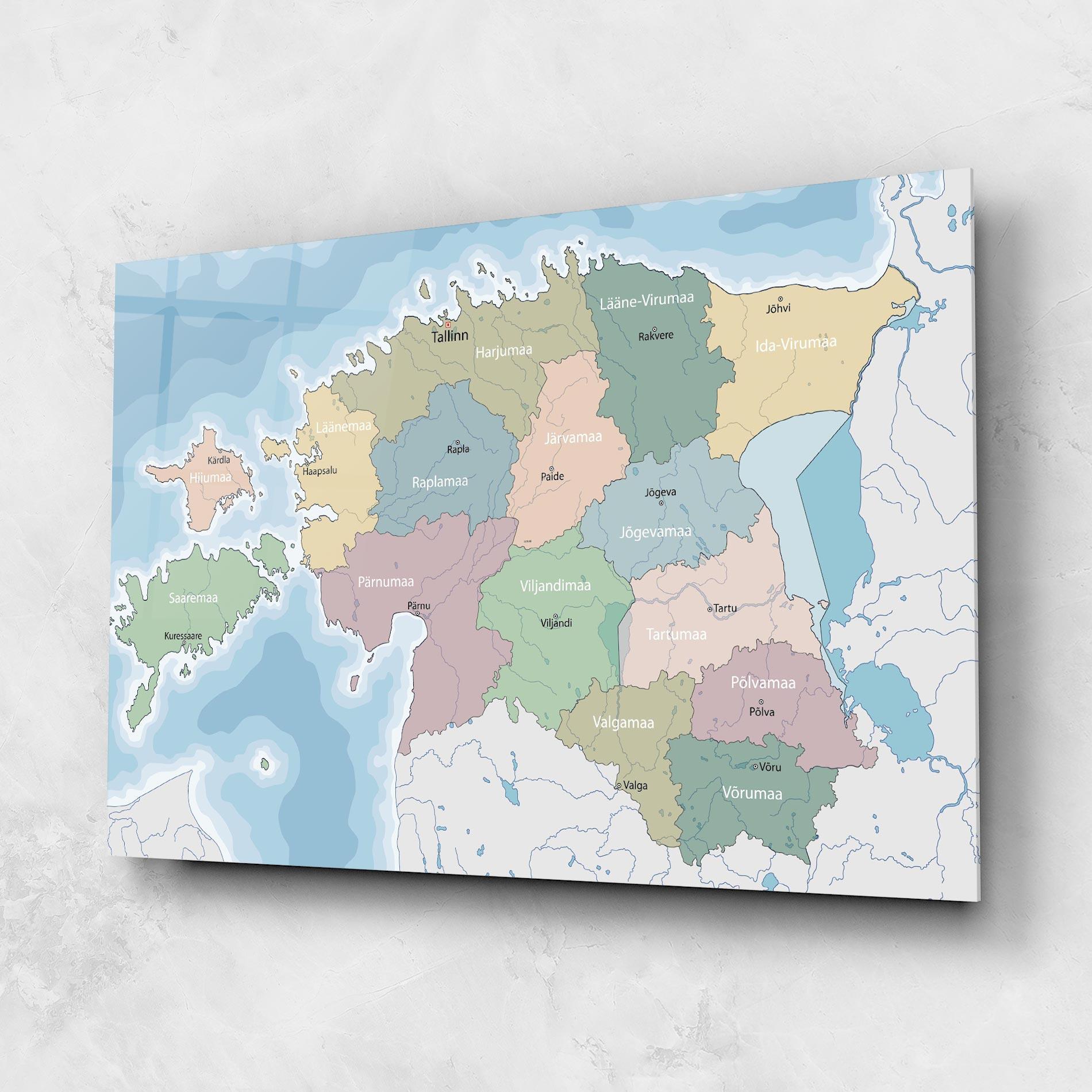 Glasbild Estonia Map mockup 1