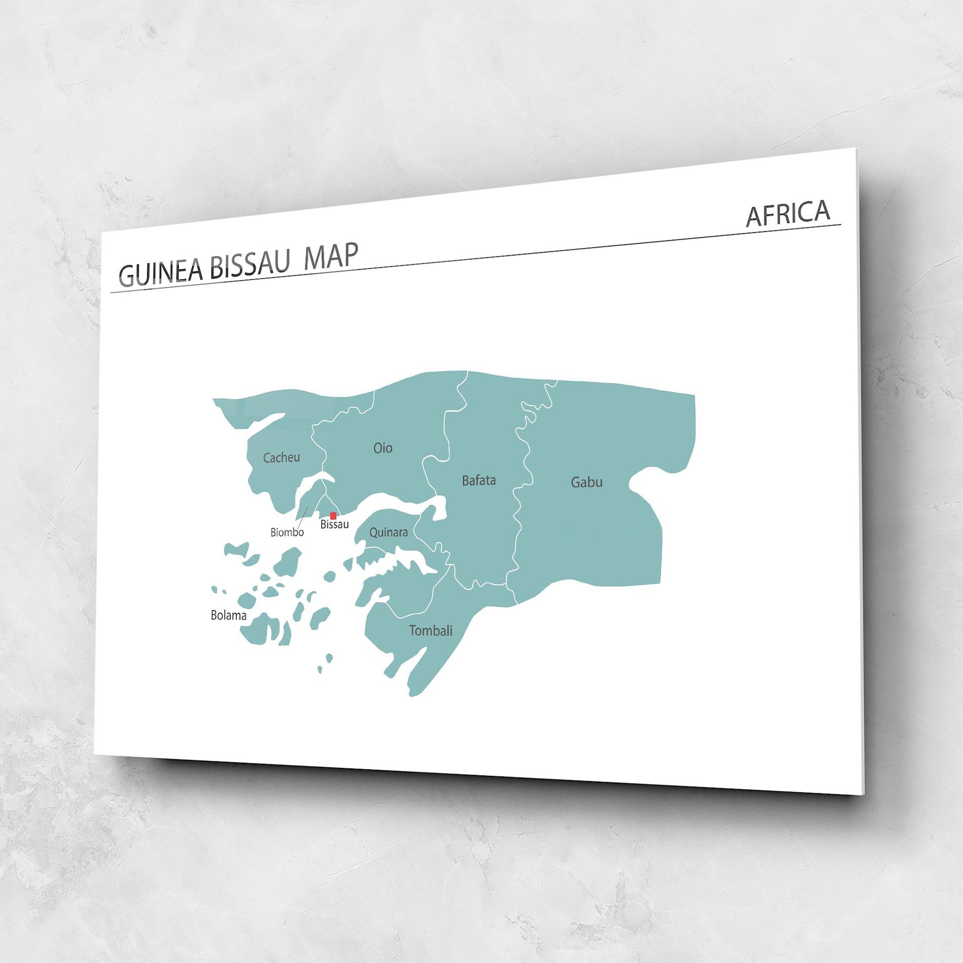 Glasbild Guinea Bissau Map mockup 1