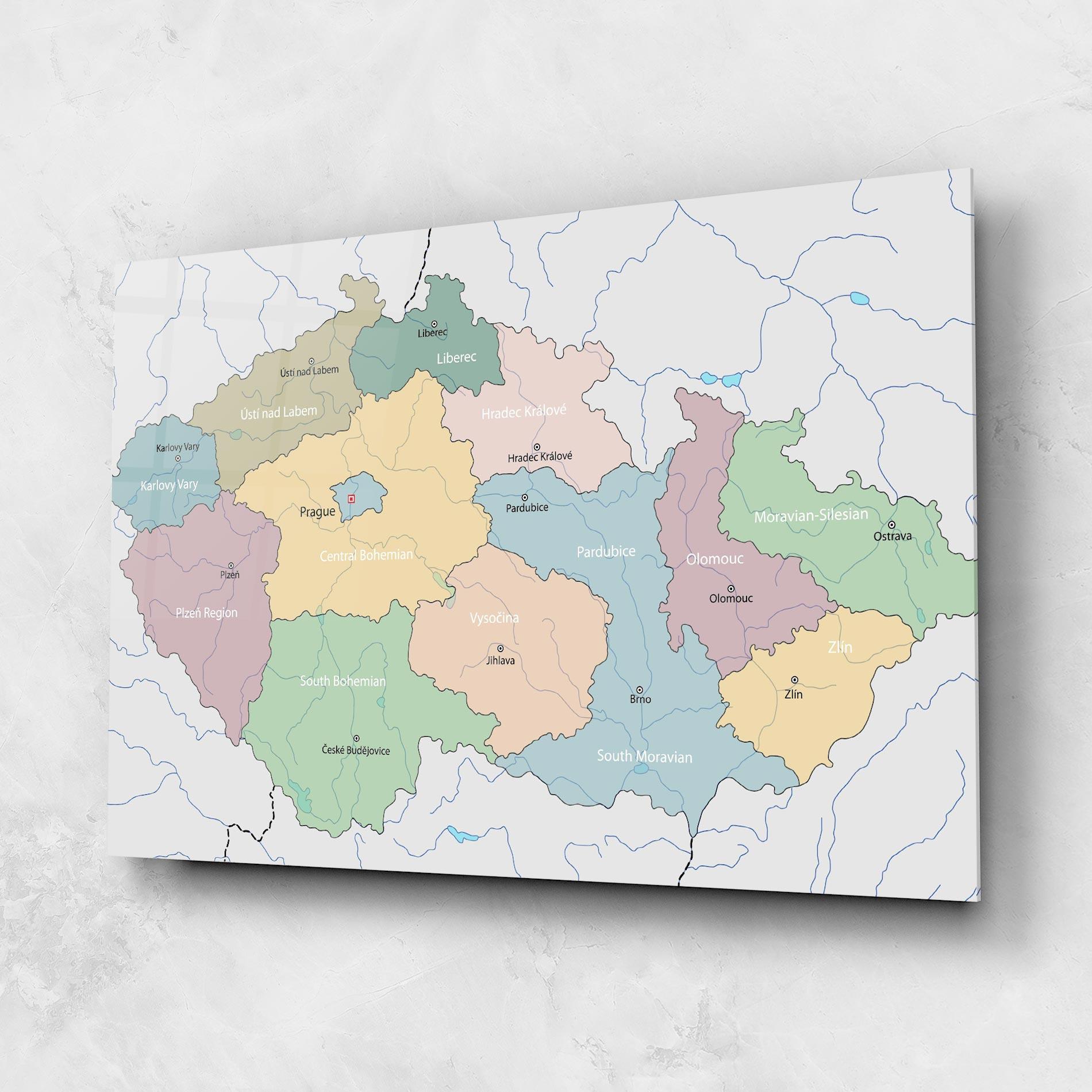 Glasbild Map Czech Republic mockup 1