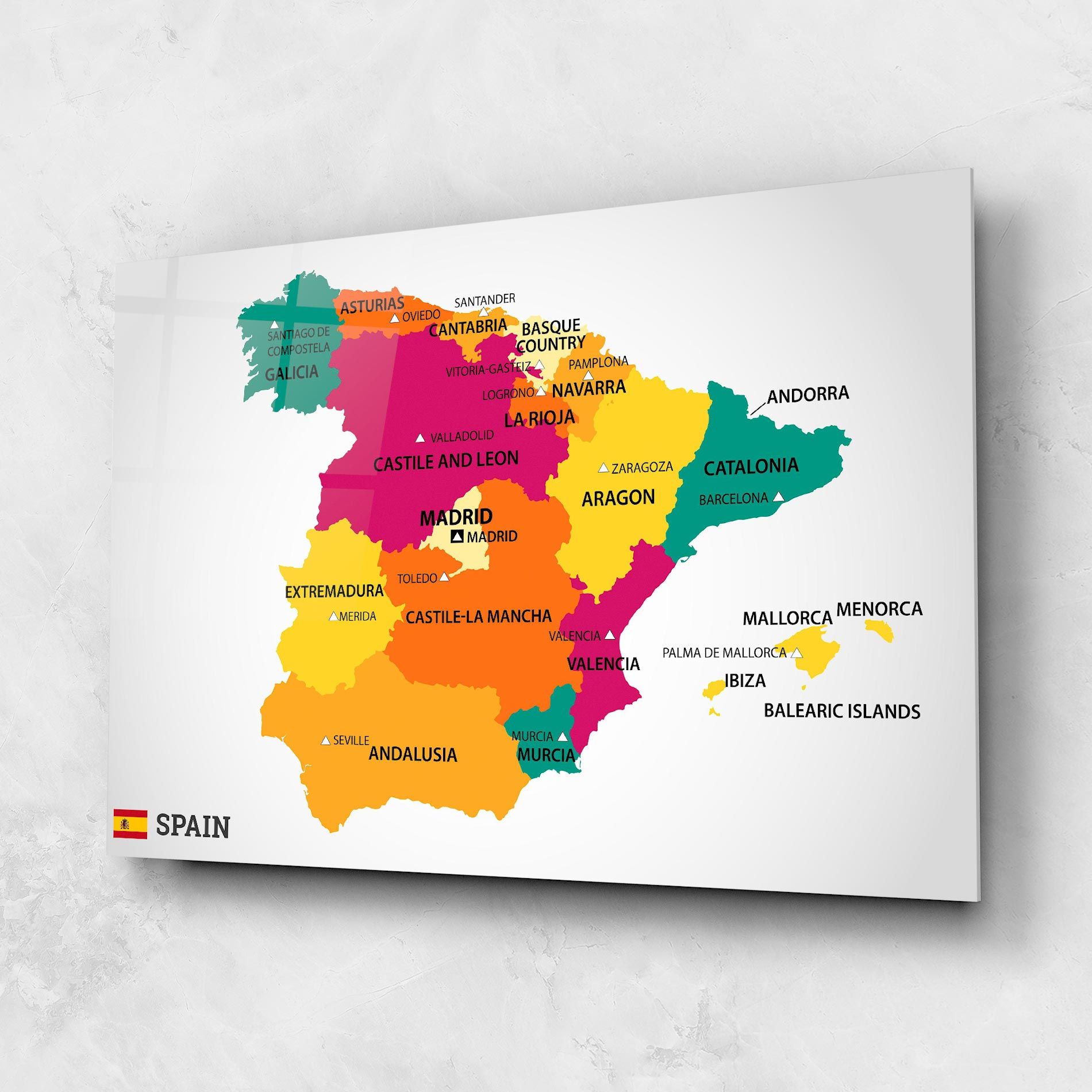 Spain Colorful Map mockup 1