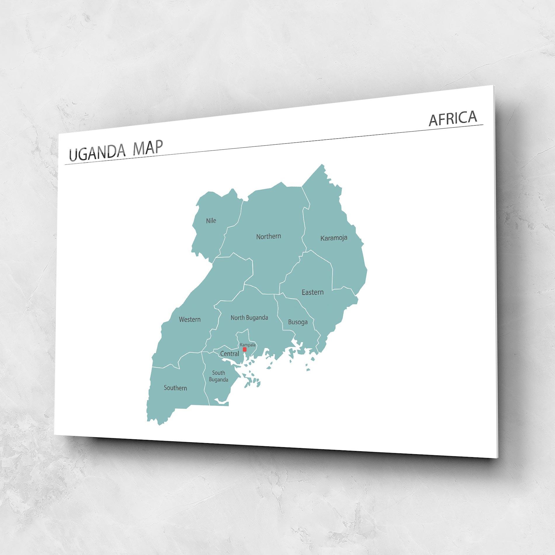 Glasbild Uganda Map mockup 1