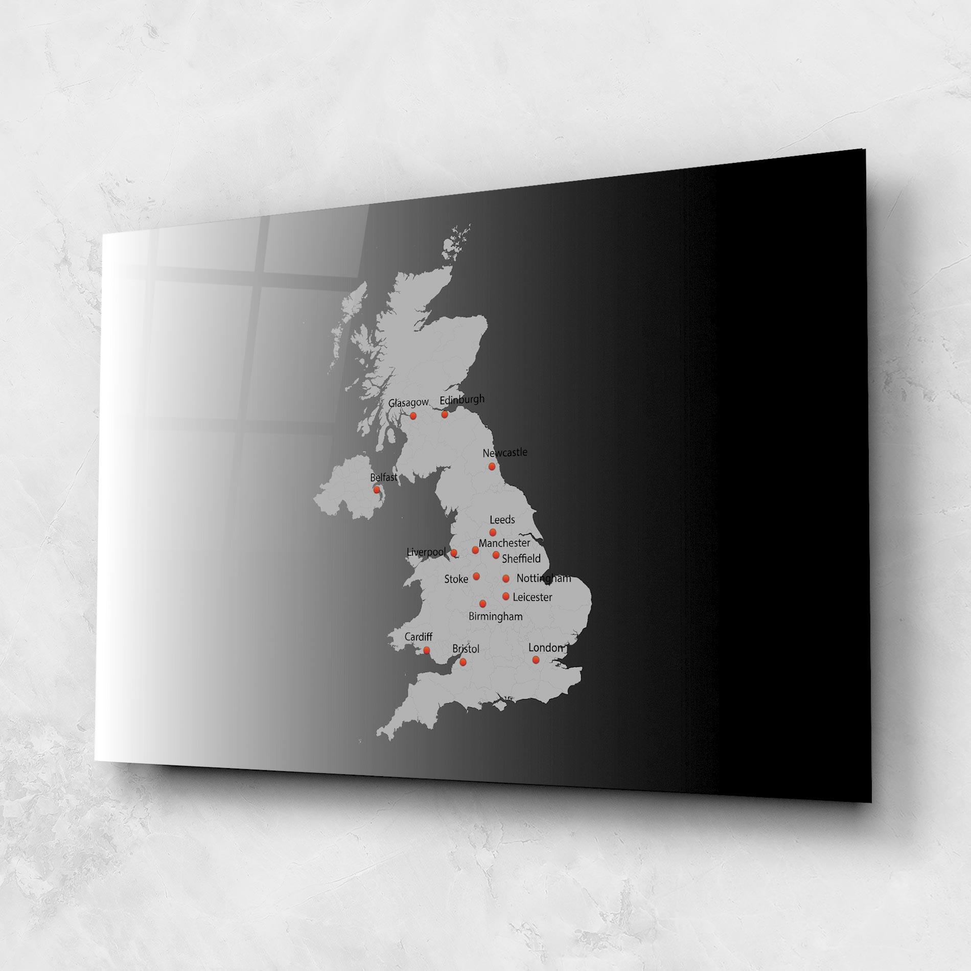 Glasbild Uk Map mockup 1