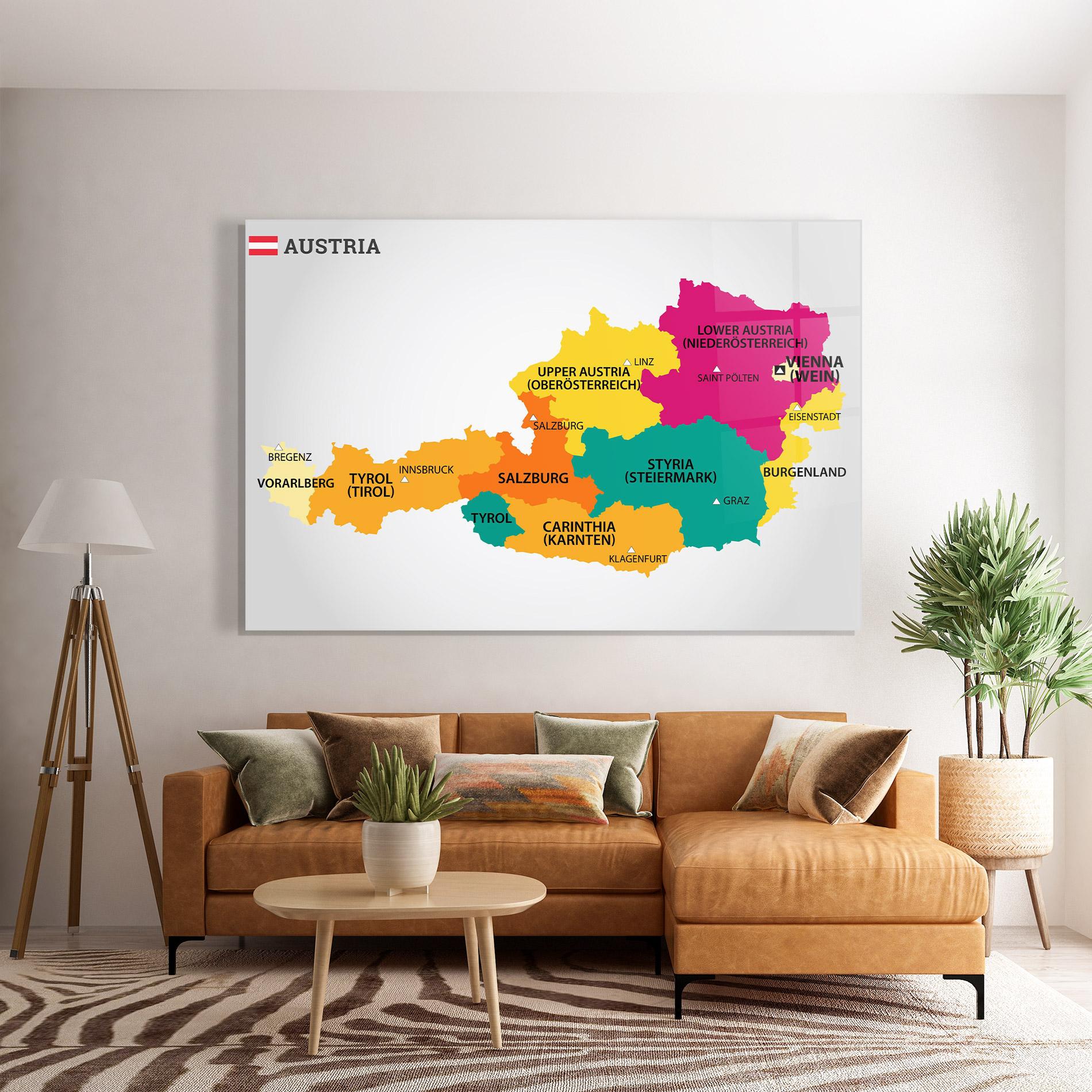 Glasbild Austria Color Map mockup 7