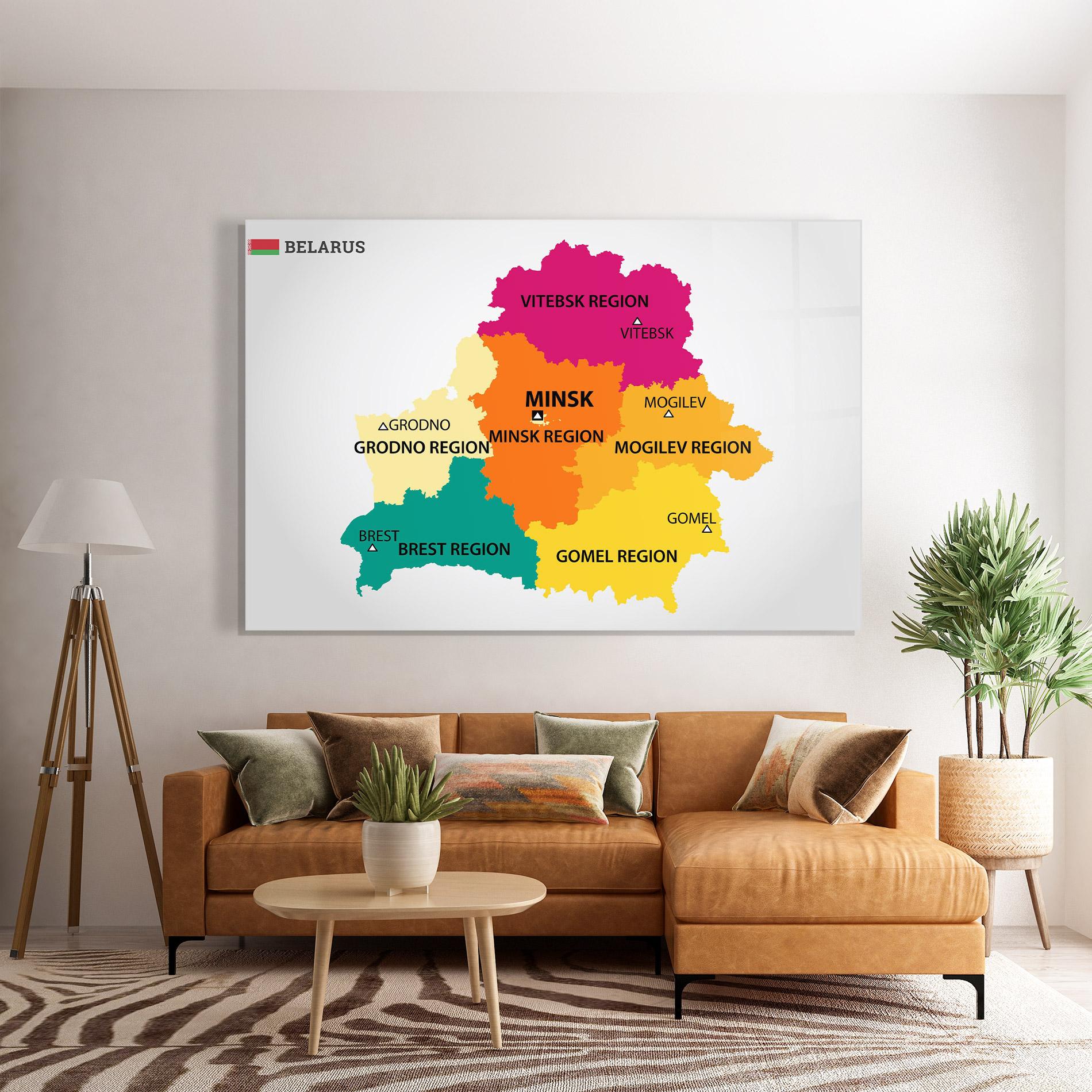 Glasbild Belarus Color Map mockup 7