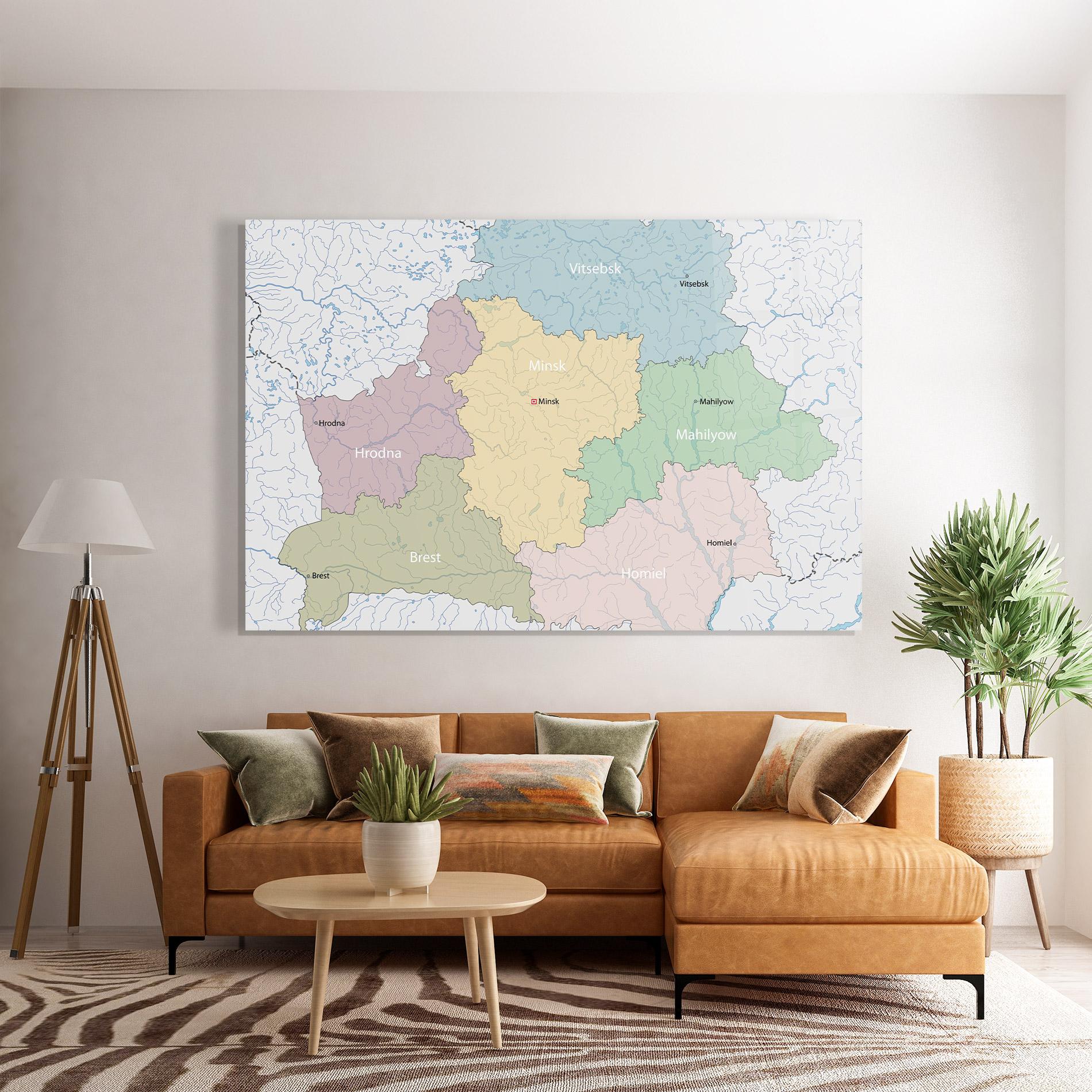 Glasbild Belarus Map mockup 7