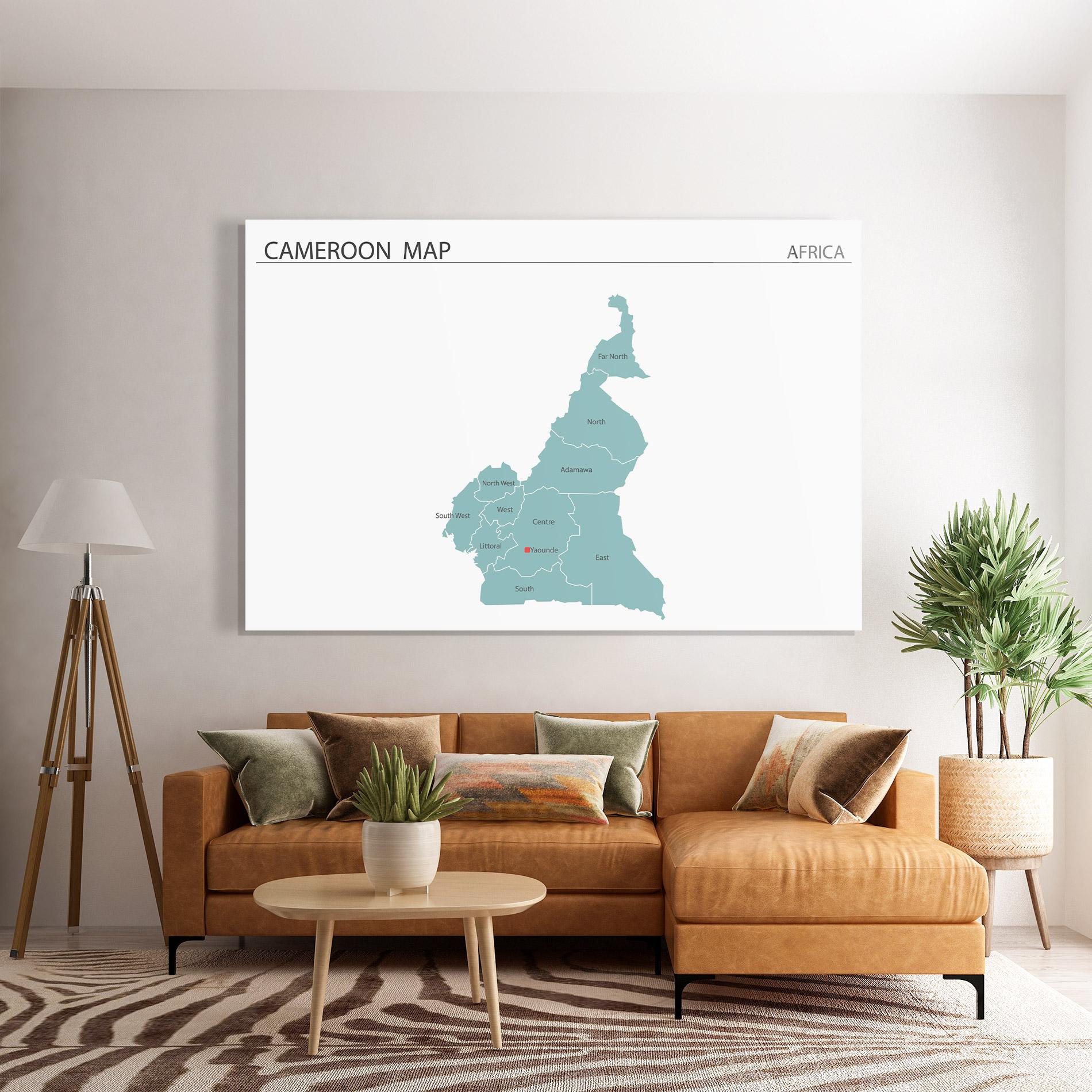 Glasbild Cameroon Map mockup 7