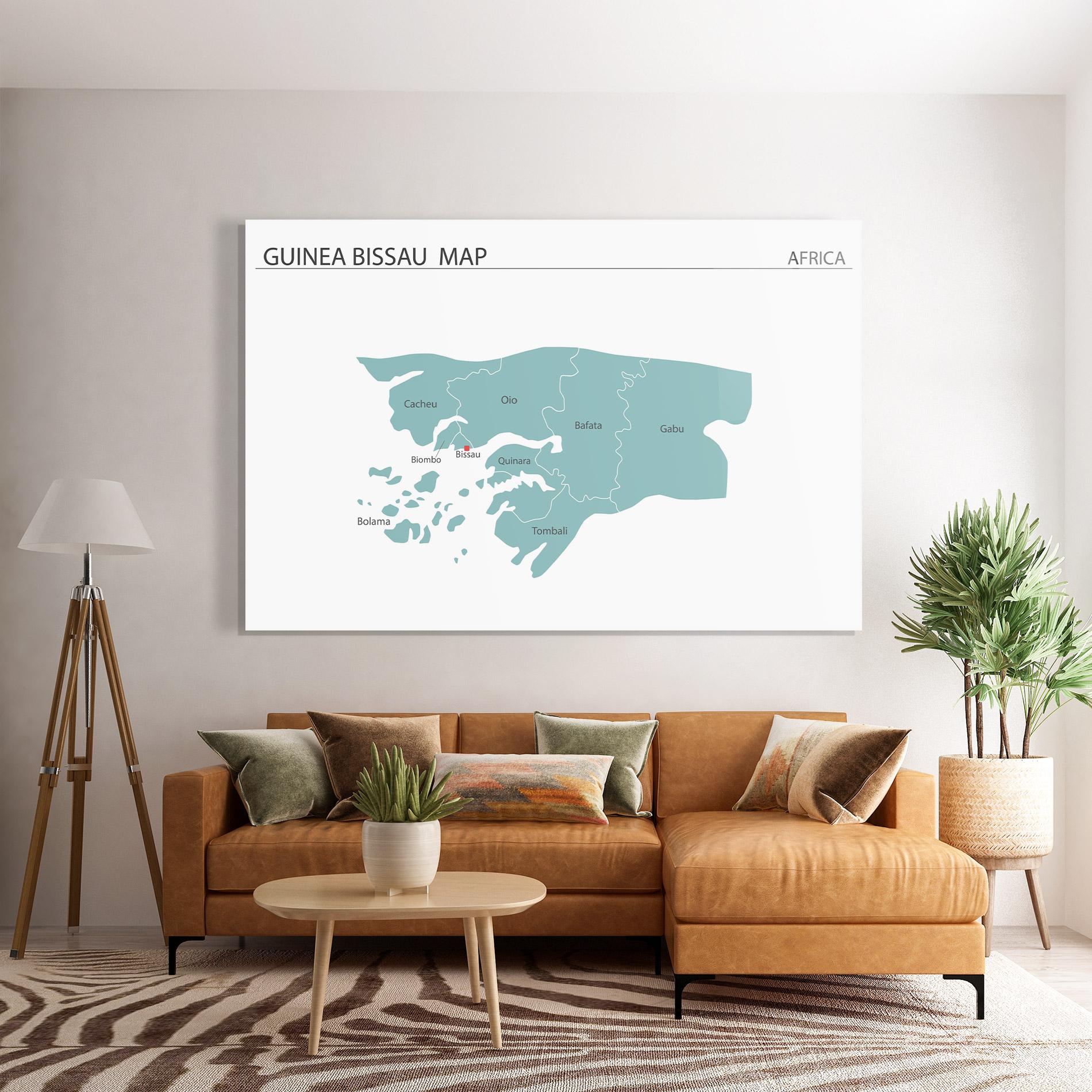 Glasbild Guinea Bissau Map mockup 7