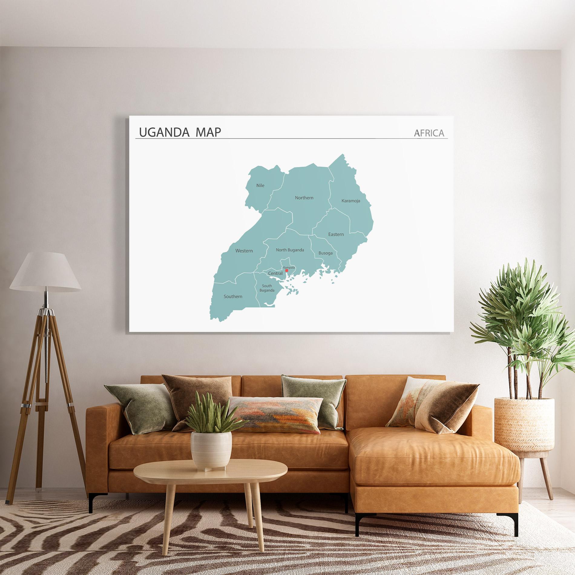 Glasbild Uganda Map mockup 7