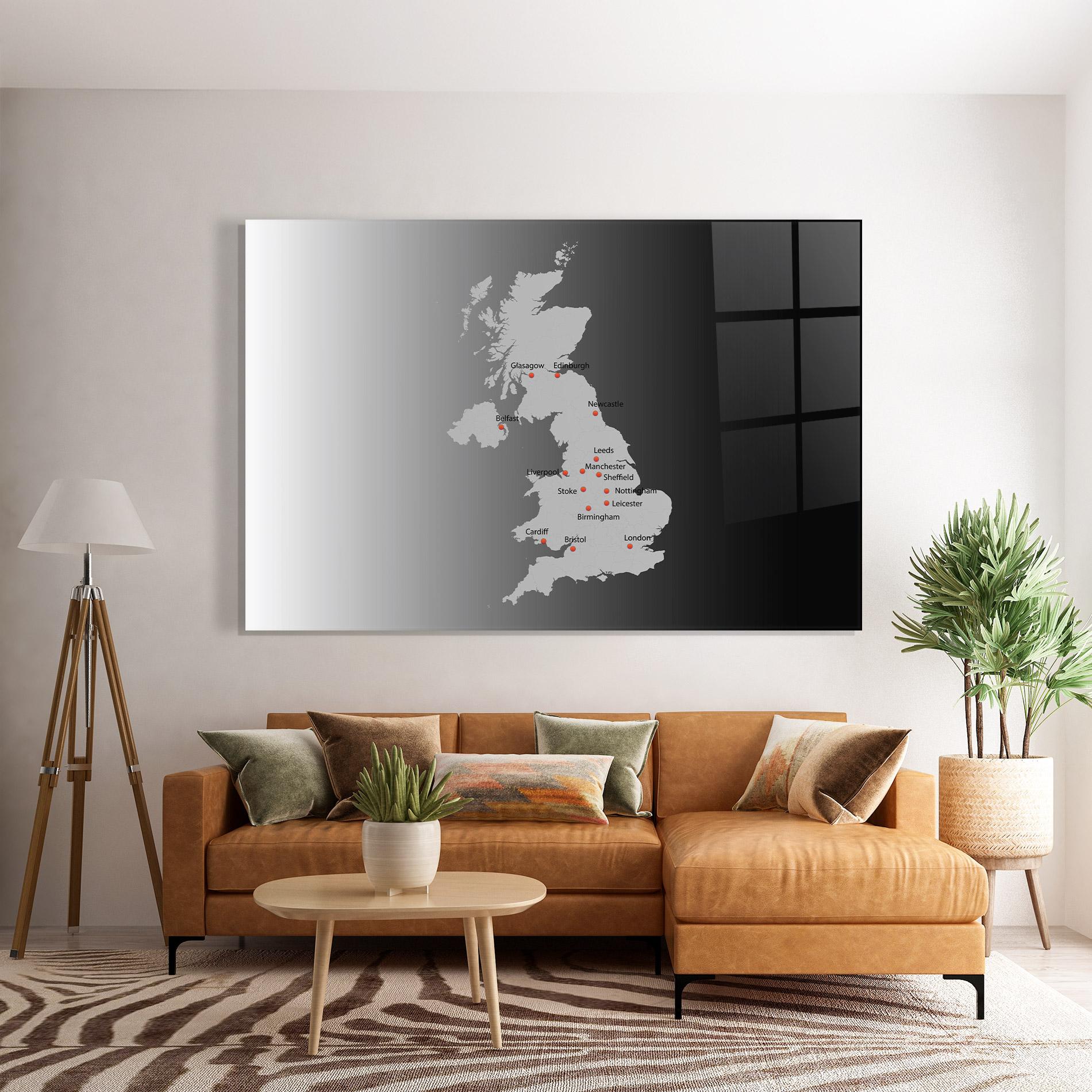 Glasbild Uk Map mockup 7