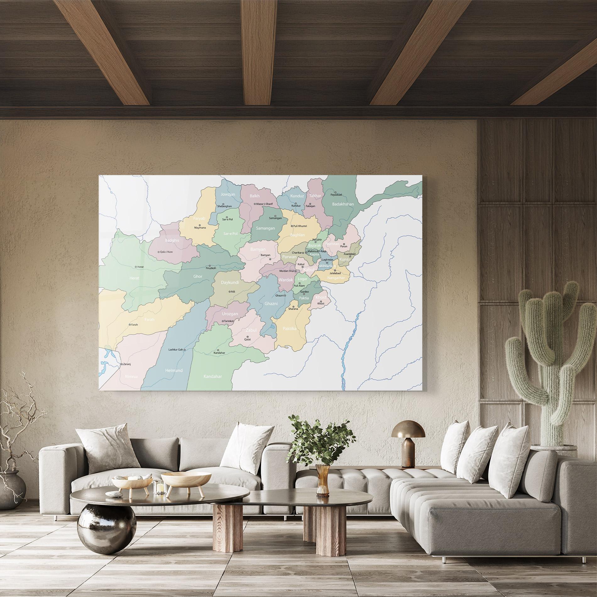 Glasbild Afghanistan Map mockup 8