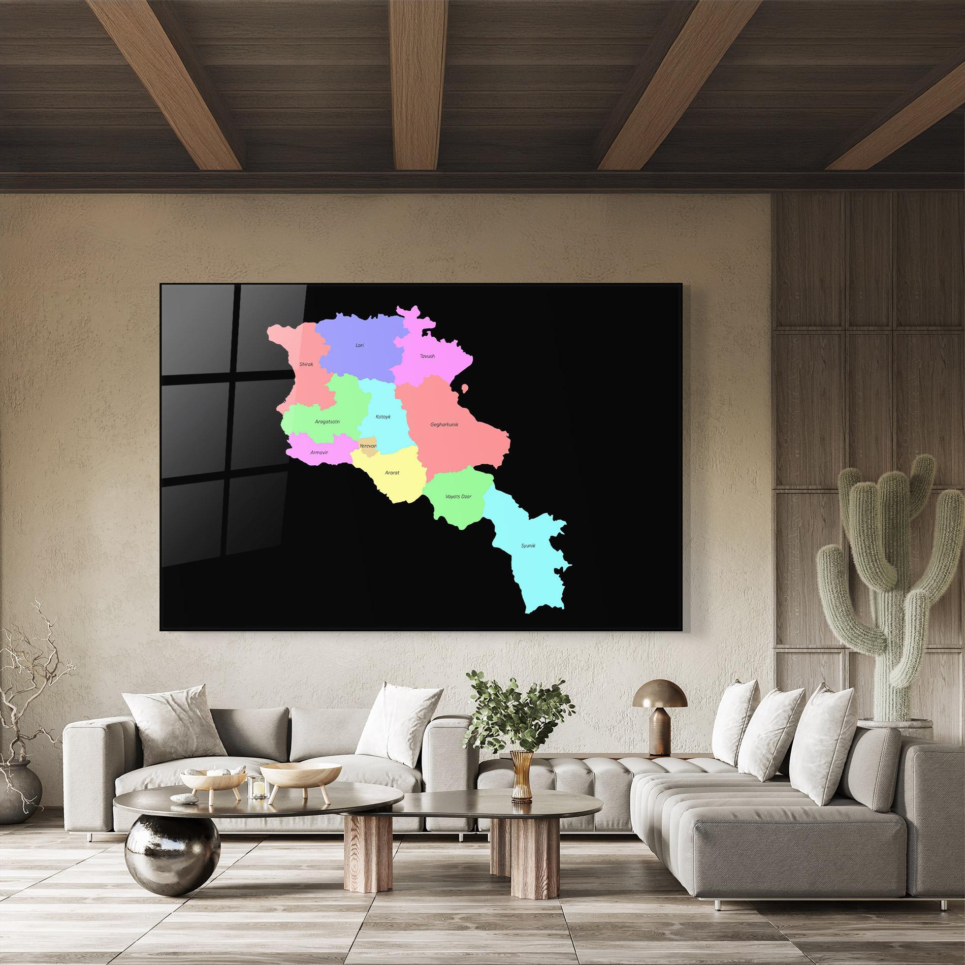 Glasbild Armenia Map mockup 8