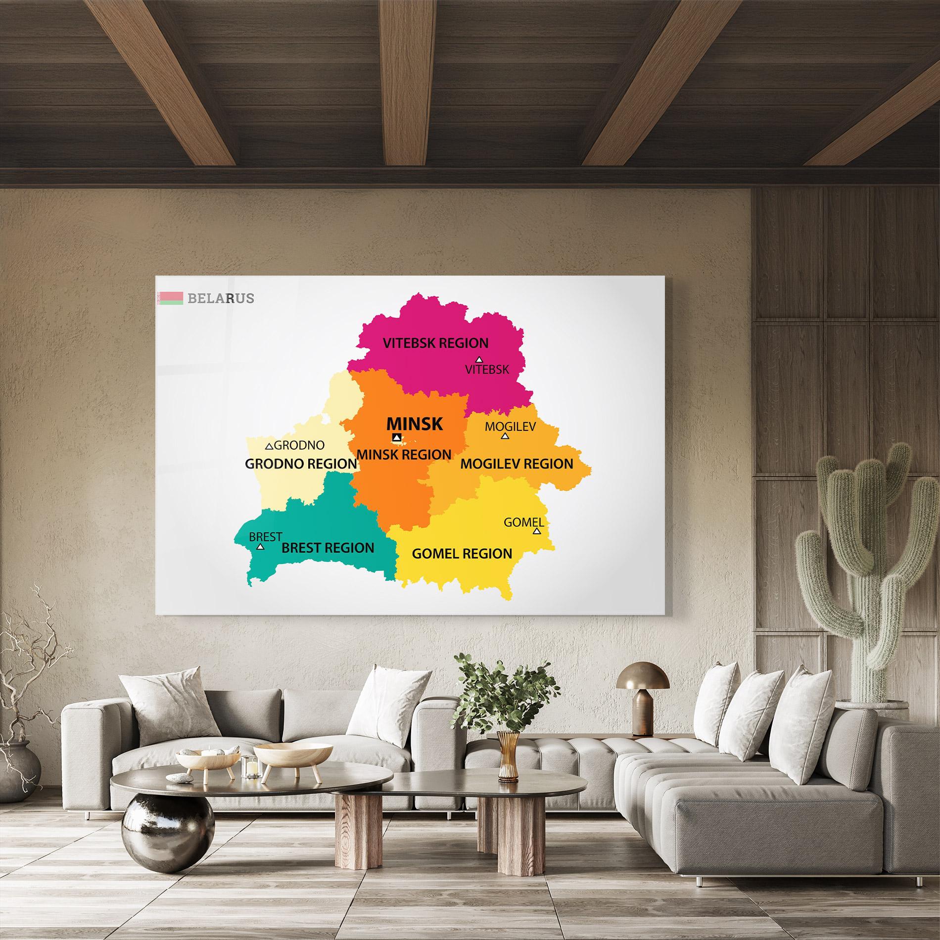 Glasbild Belarus Color Map mockup 8