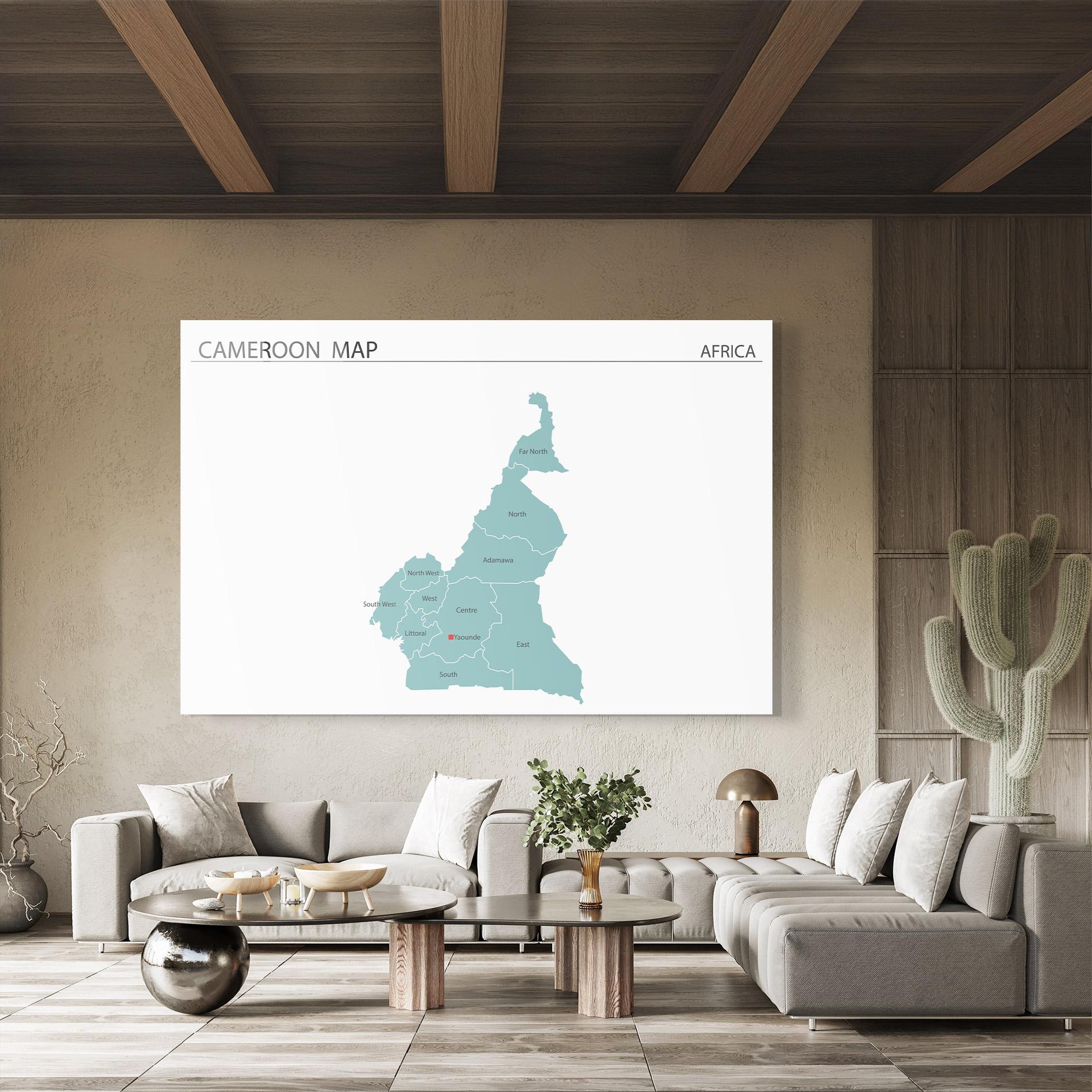 Glasbild Cameroon Map mockup 8