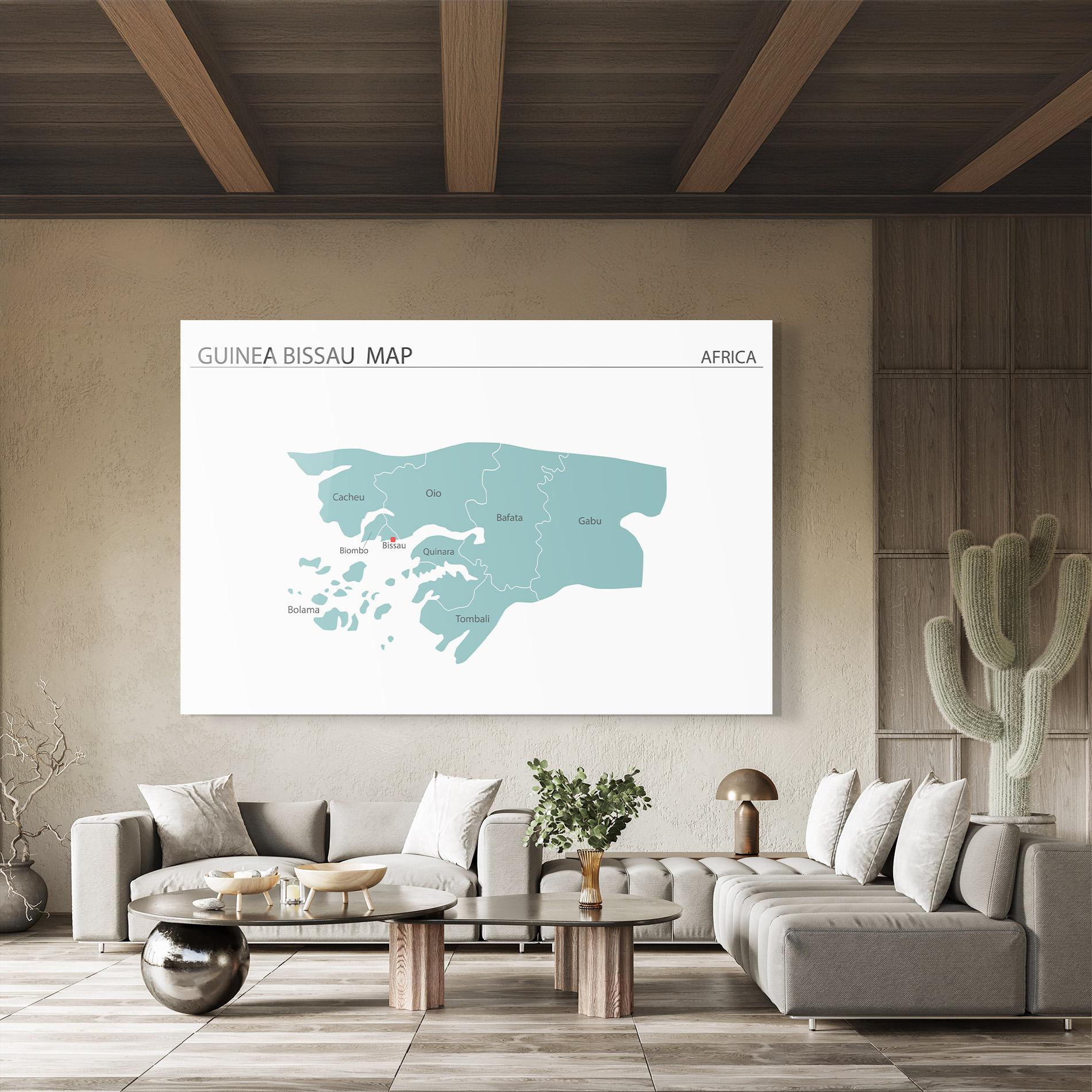 Glasbild Guinea Bissau Map mockup 8