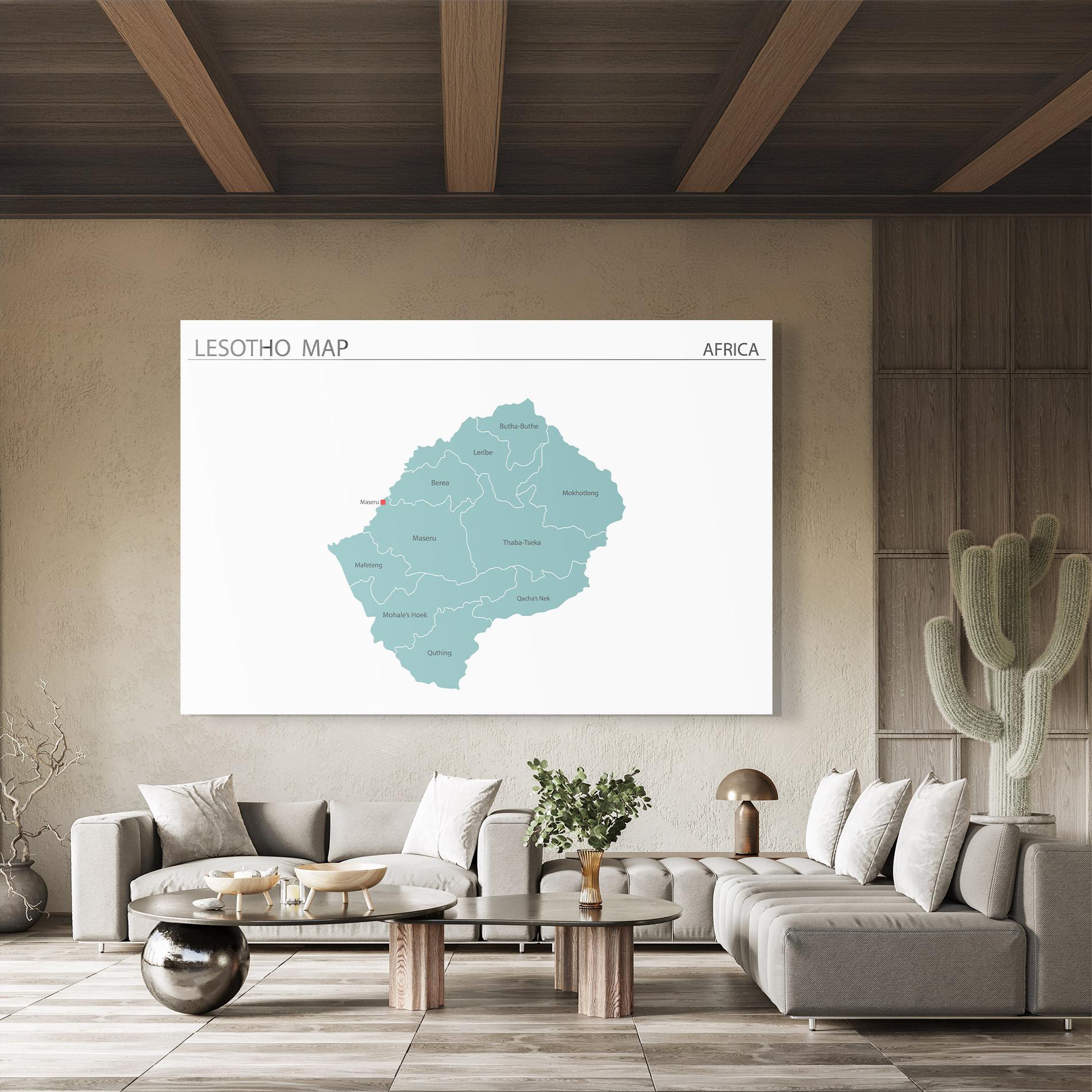 Glasbild Lesotho Map mockup 8