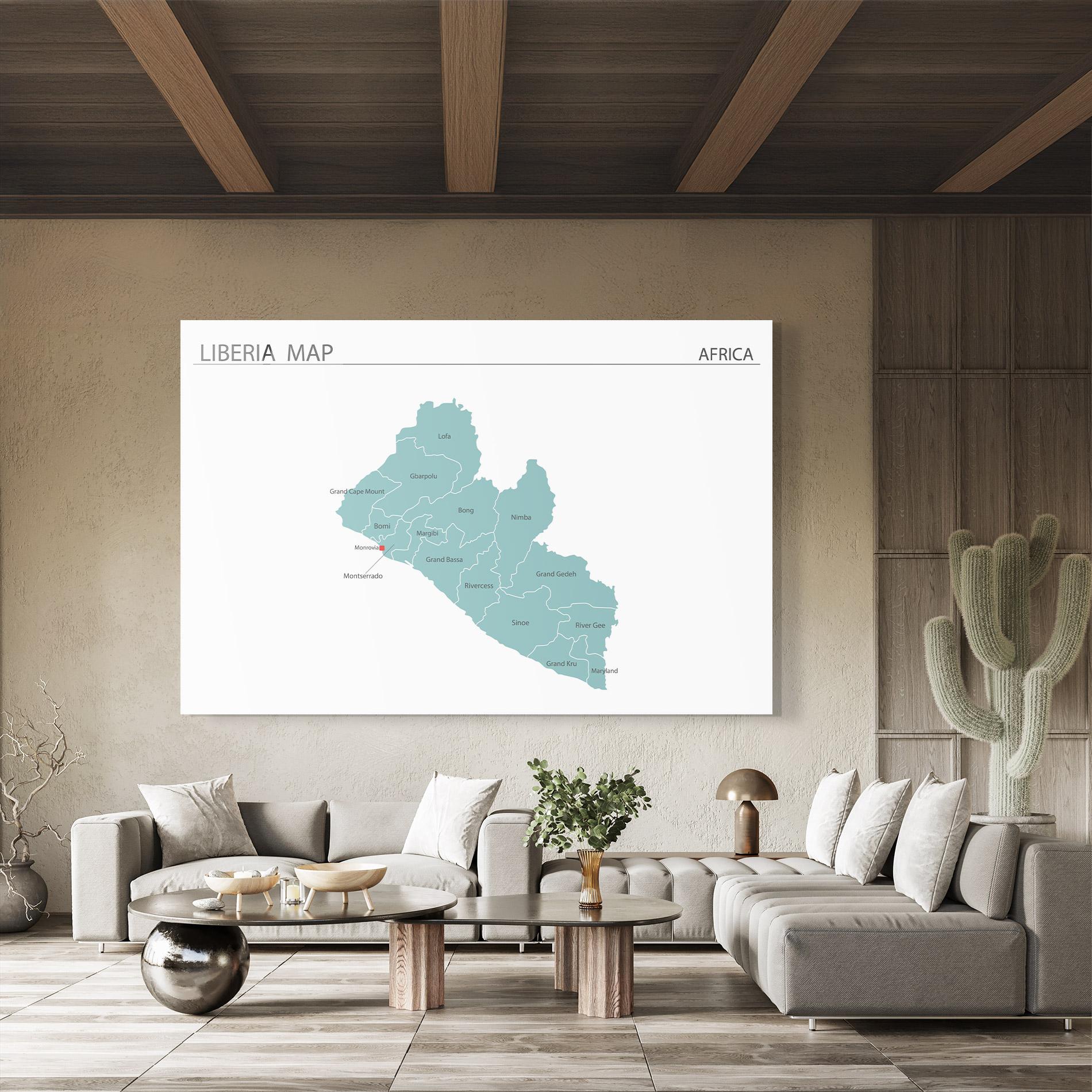 Glasbild Liberia Map mockup 8