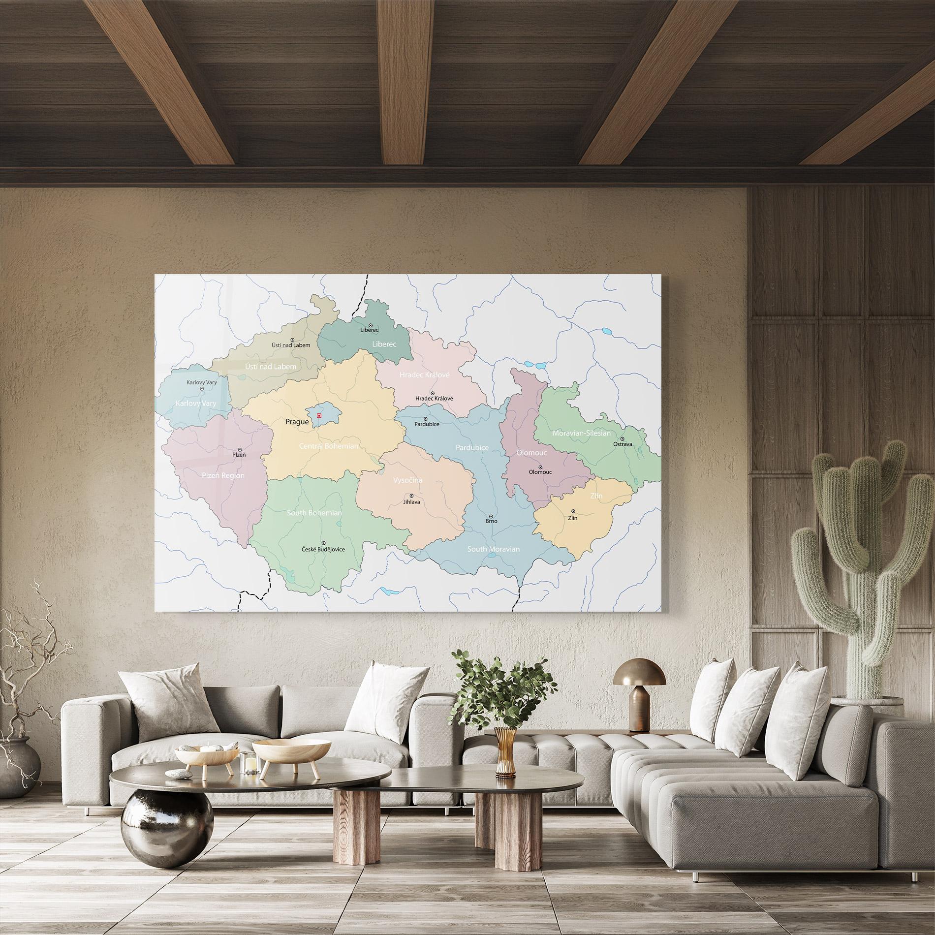 Glasbild Map Czech Republic mockup 8