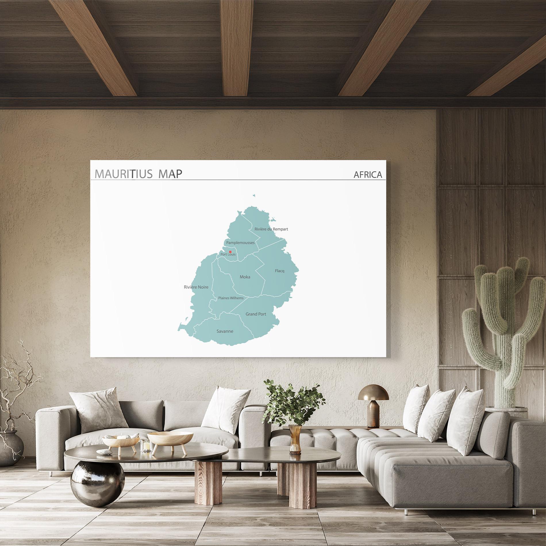 Glasbild Mauritius Map mockup 8