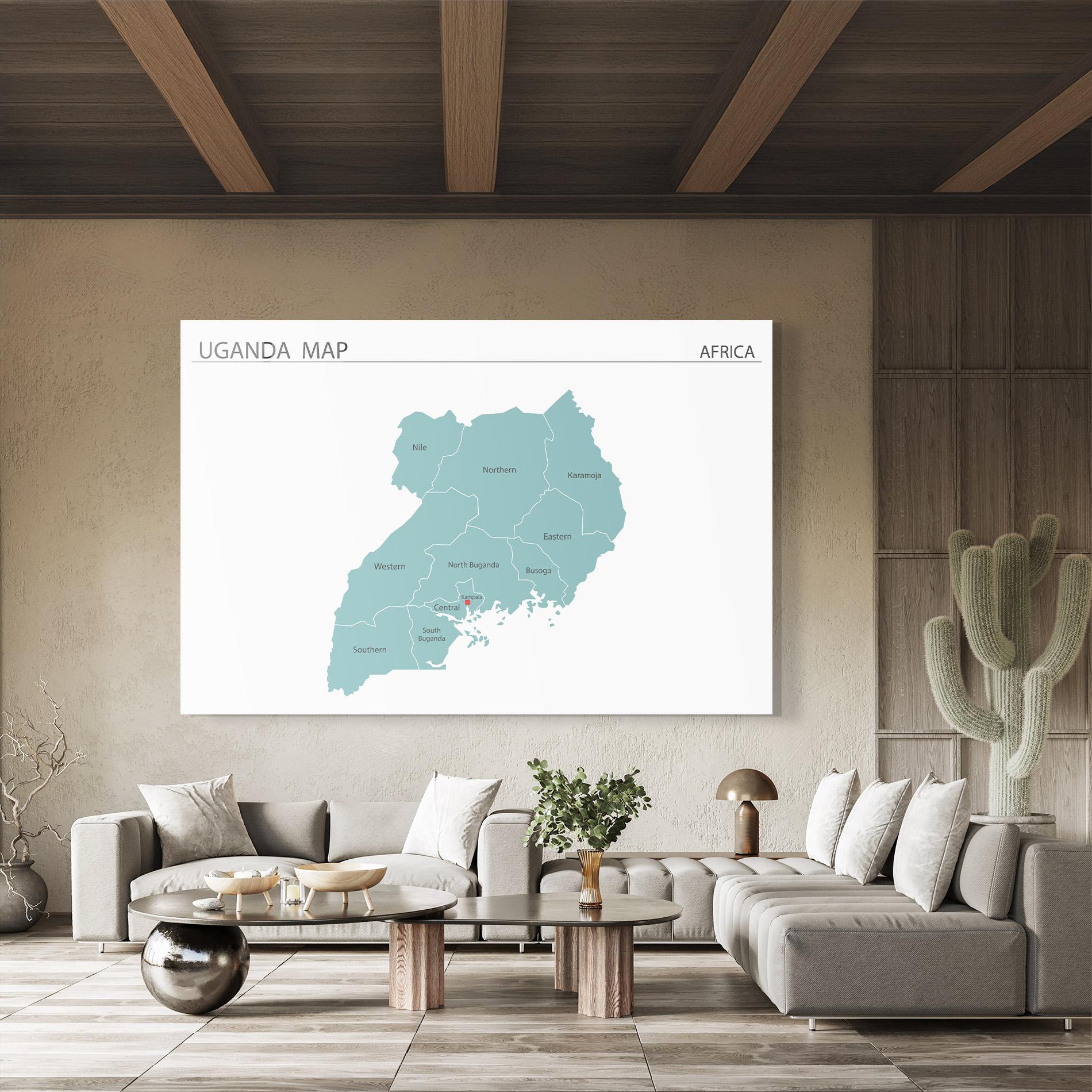 Glasbild Uganda Map mockup 8