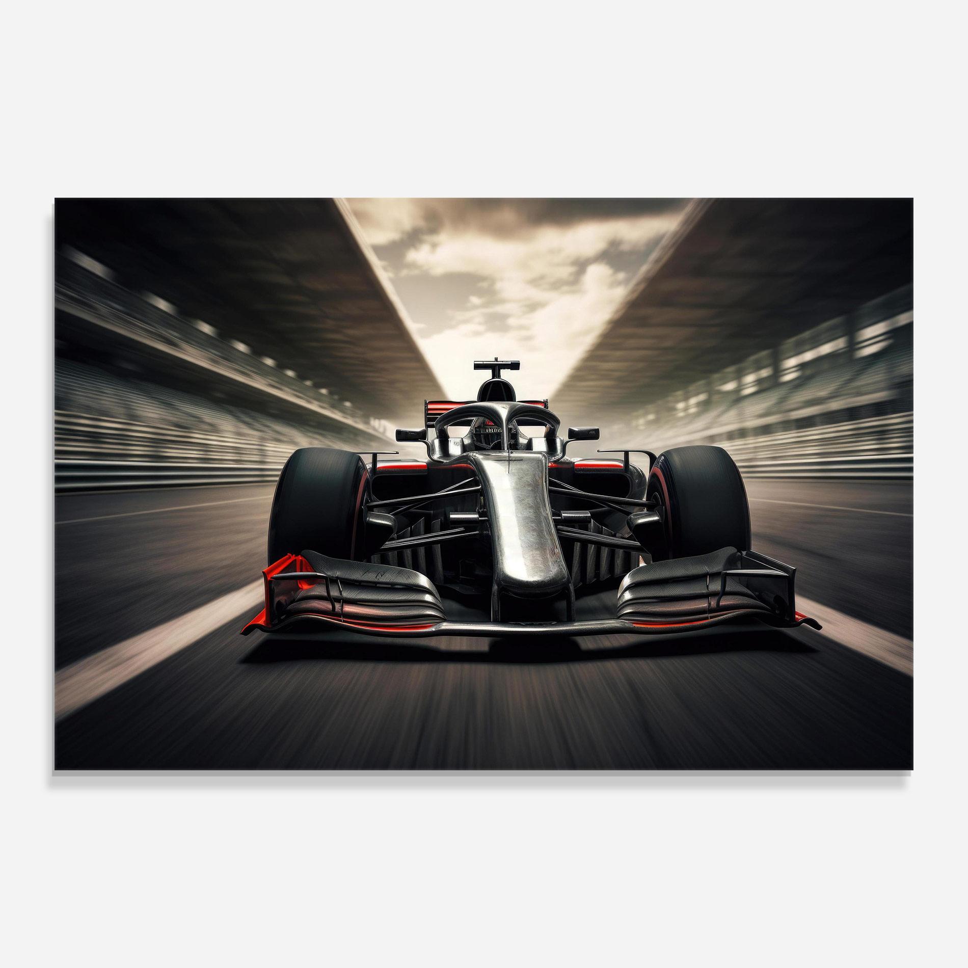 Glasbild Black Red F1 mockup 0