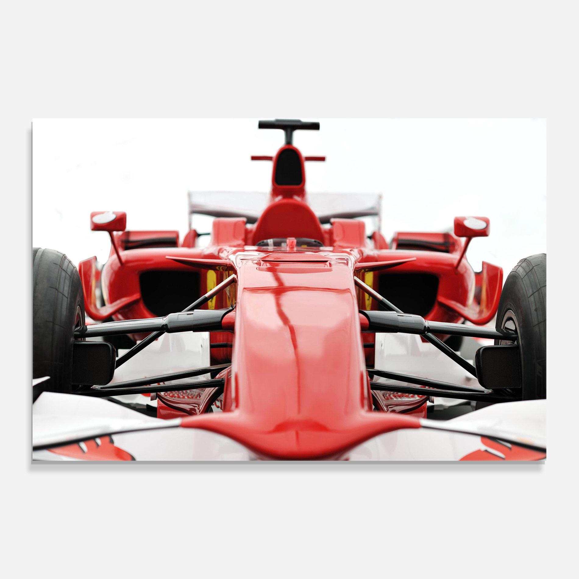 Glasbild Red Formula 1 Car mockup 0