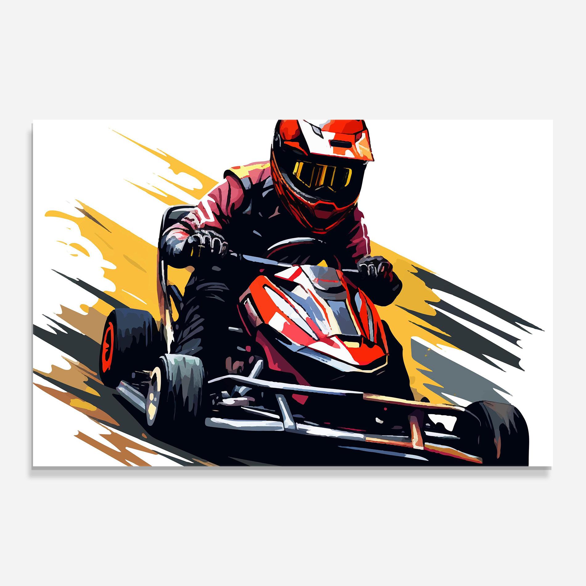 Glasbild Red Race F1 Car mockup 0