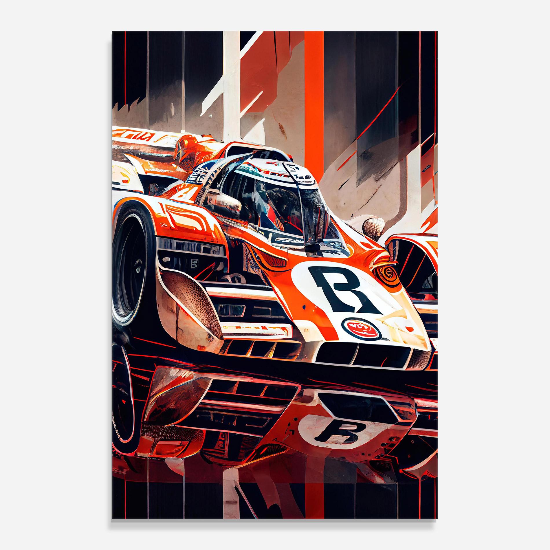 Glasbild Red White F1 mockup 0