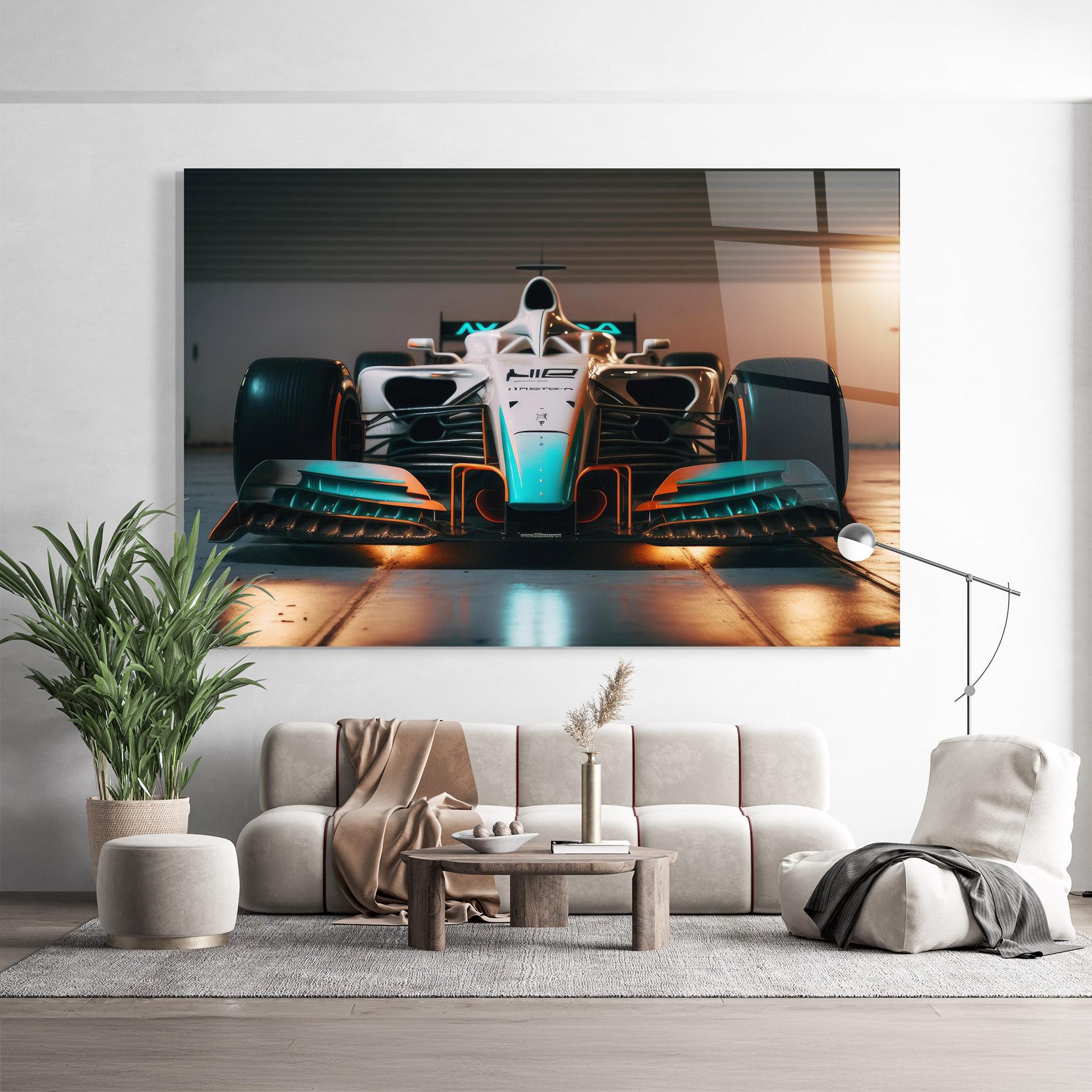 Glasbild Blue White F1 mockup 9