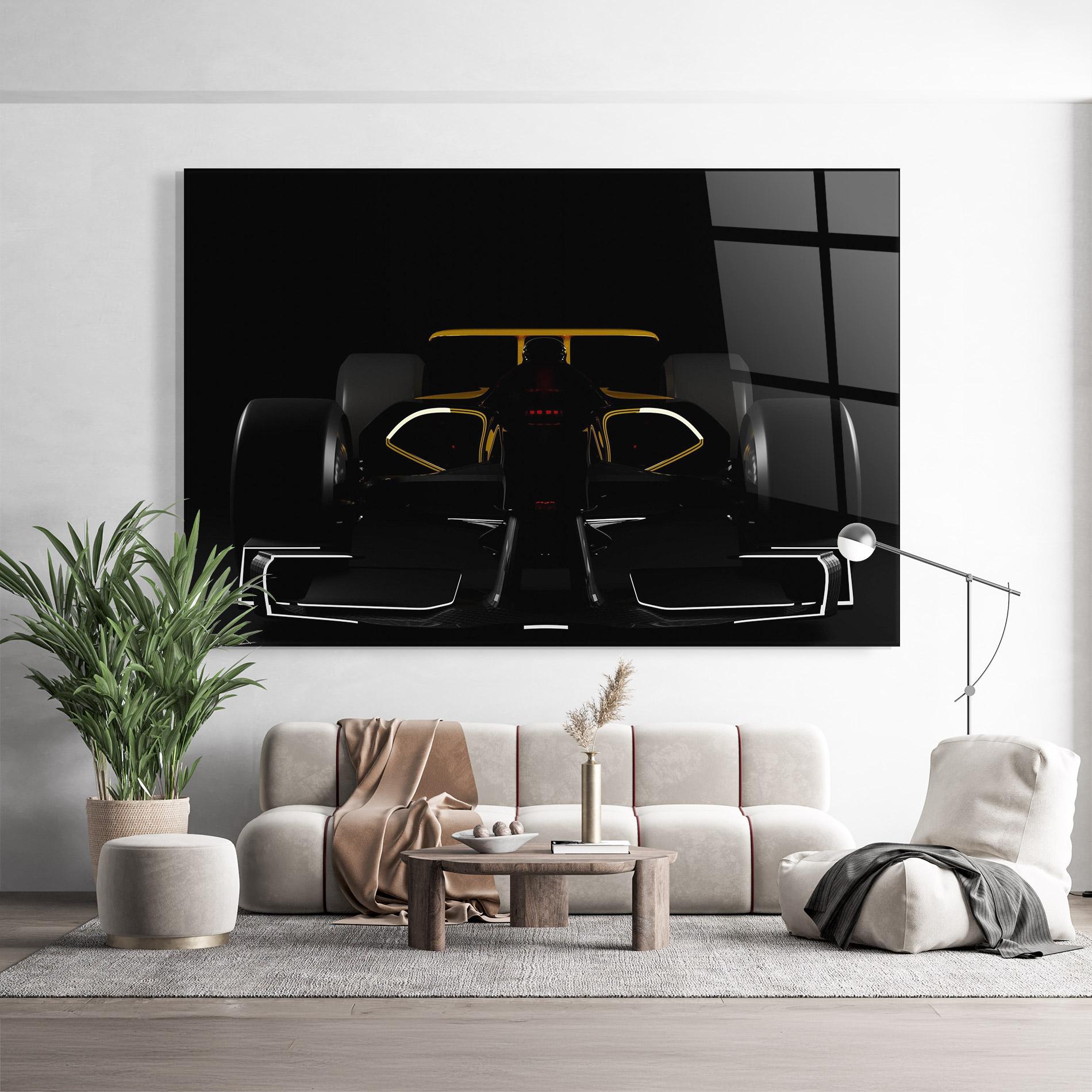 Glasbild Dark F1 Car mockup 9