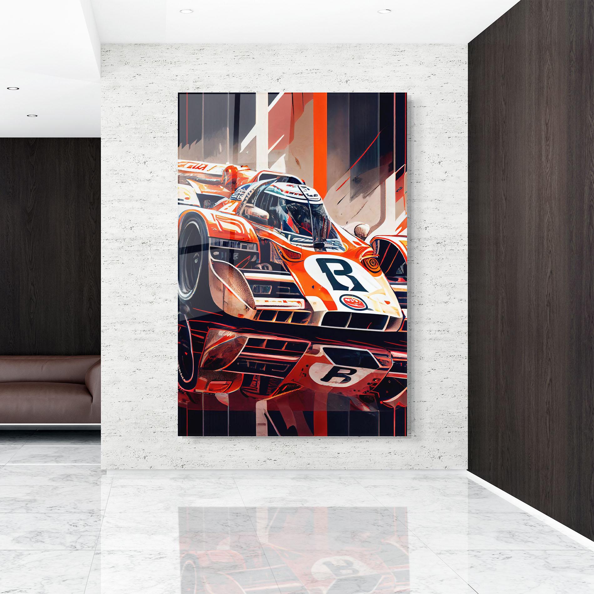 Glasbild Red White F1 mockup 9