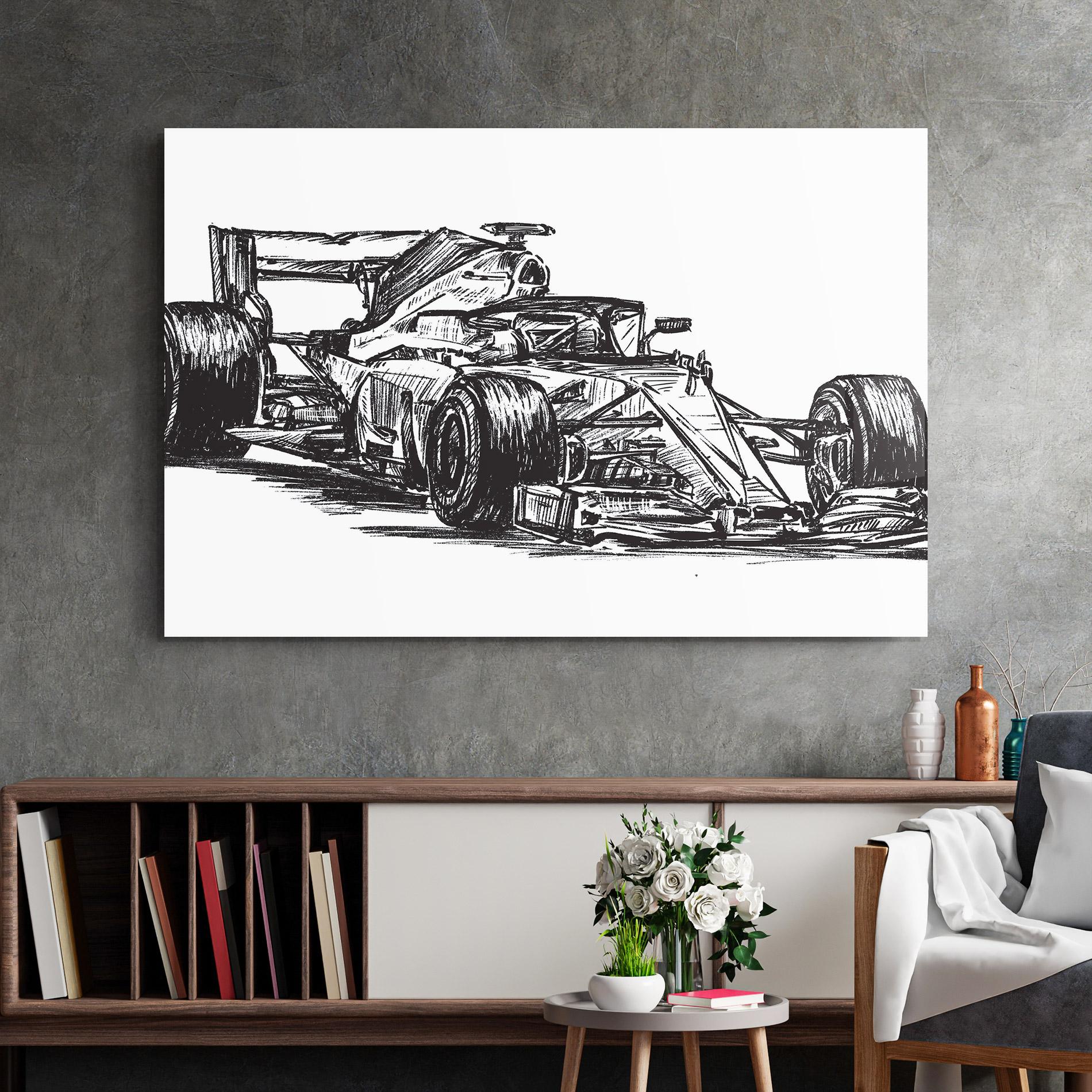 Glasbild Black Line F1 mockup 2