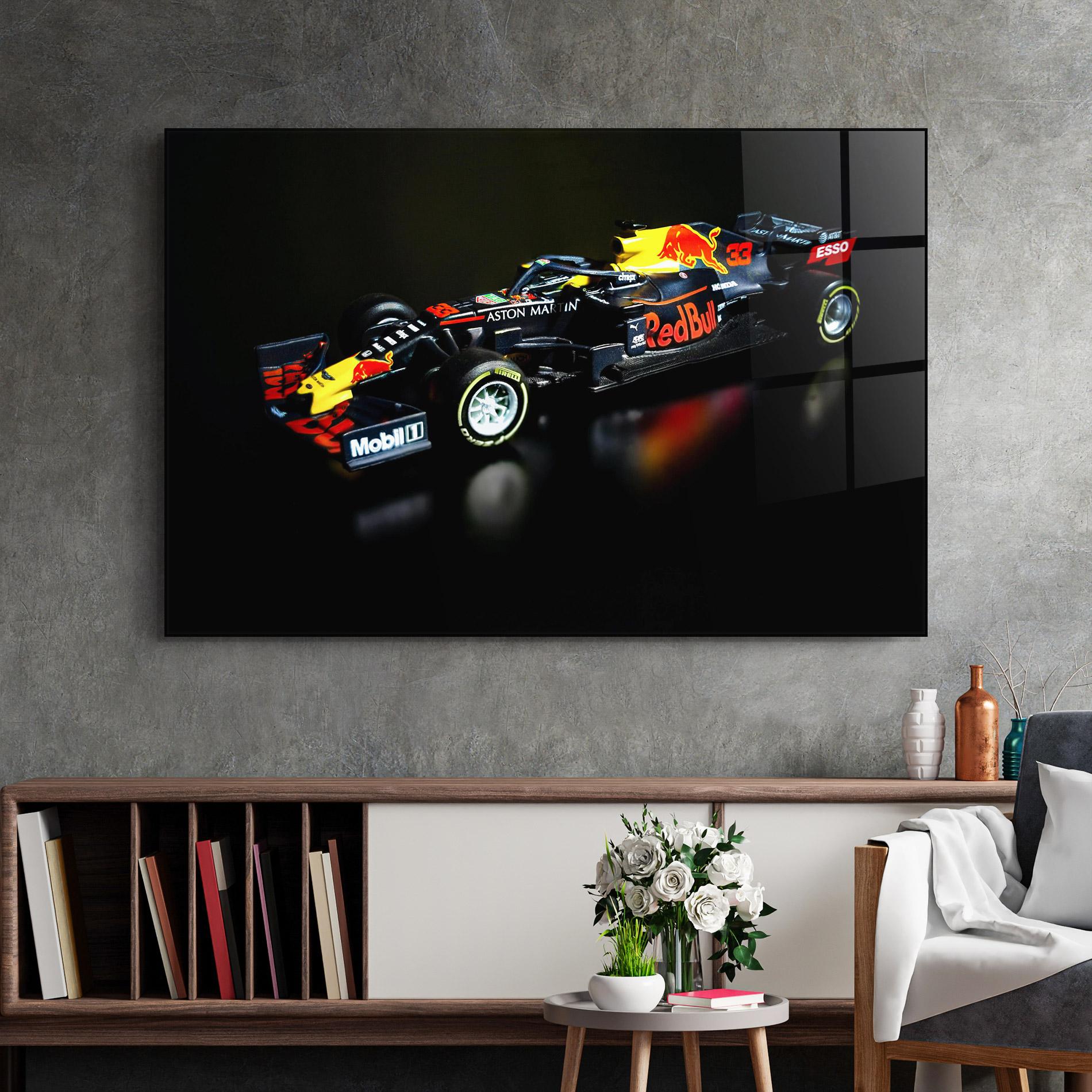 Glasbild Black Yellow F1 mockup 2