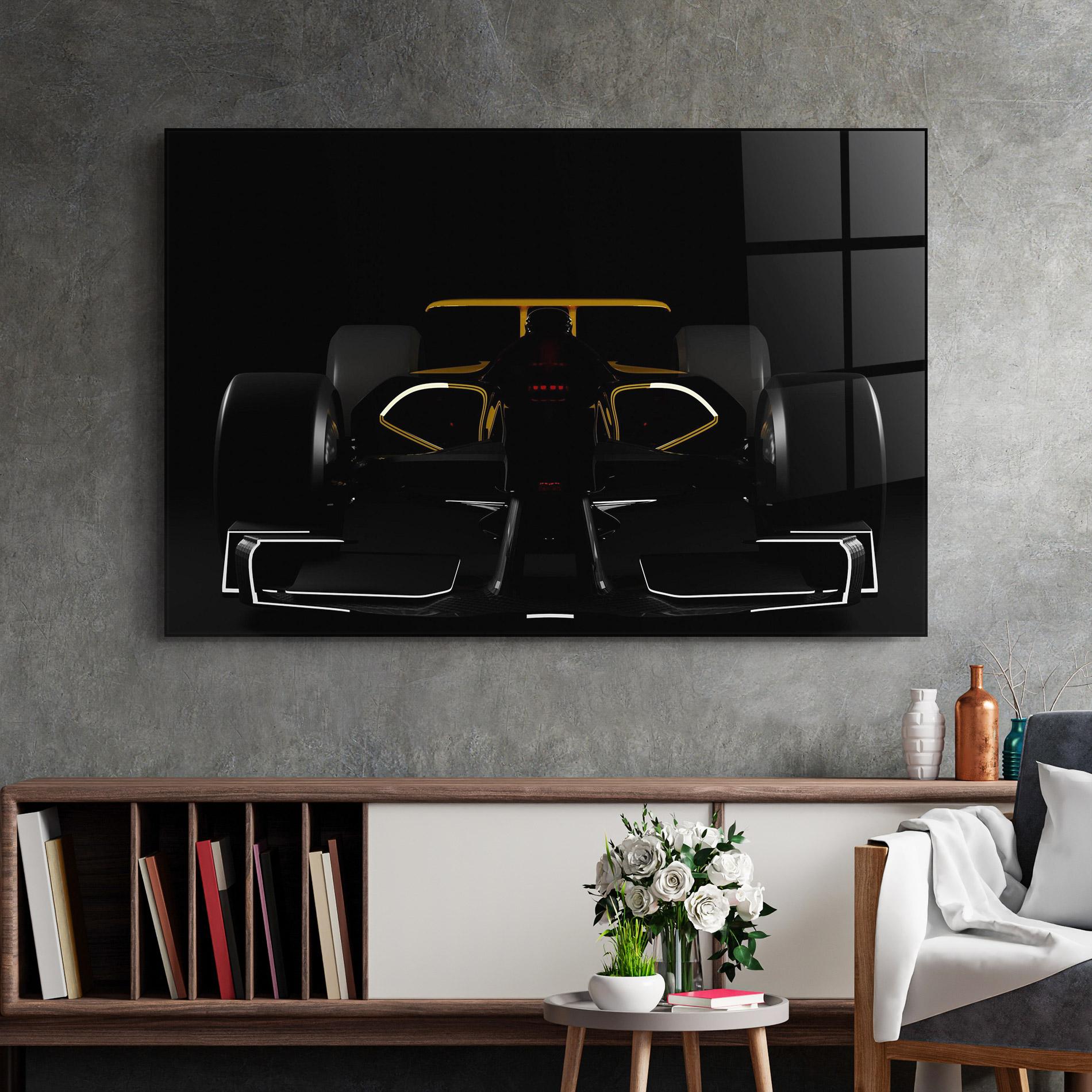 Glasbild Dark F1 Car mockup 2
