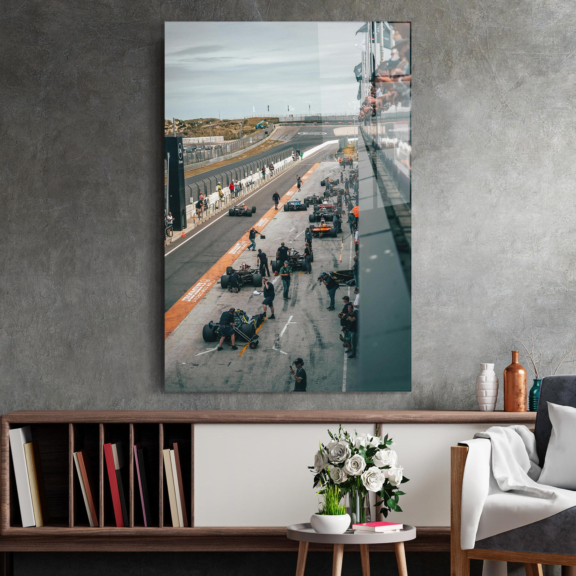 Glasbild Fromula 1 Cars mockup 2