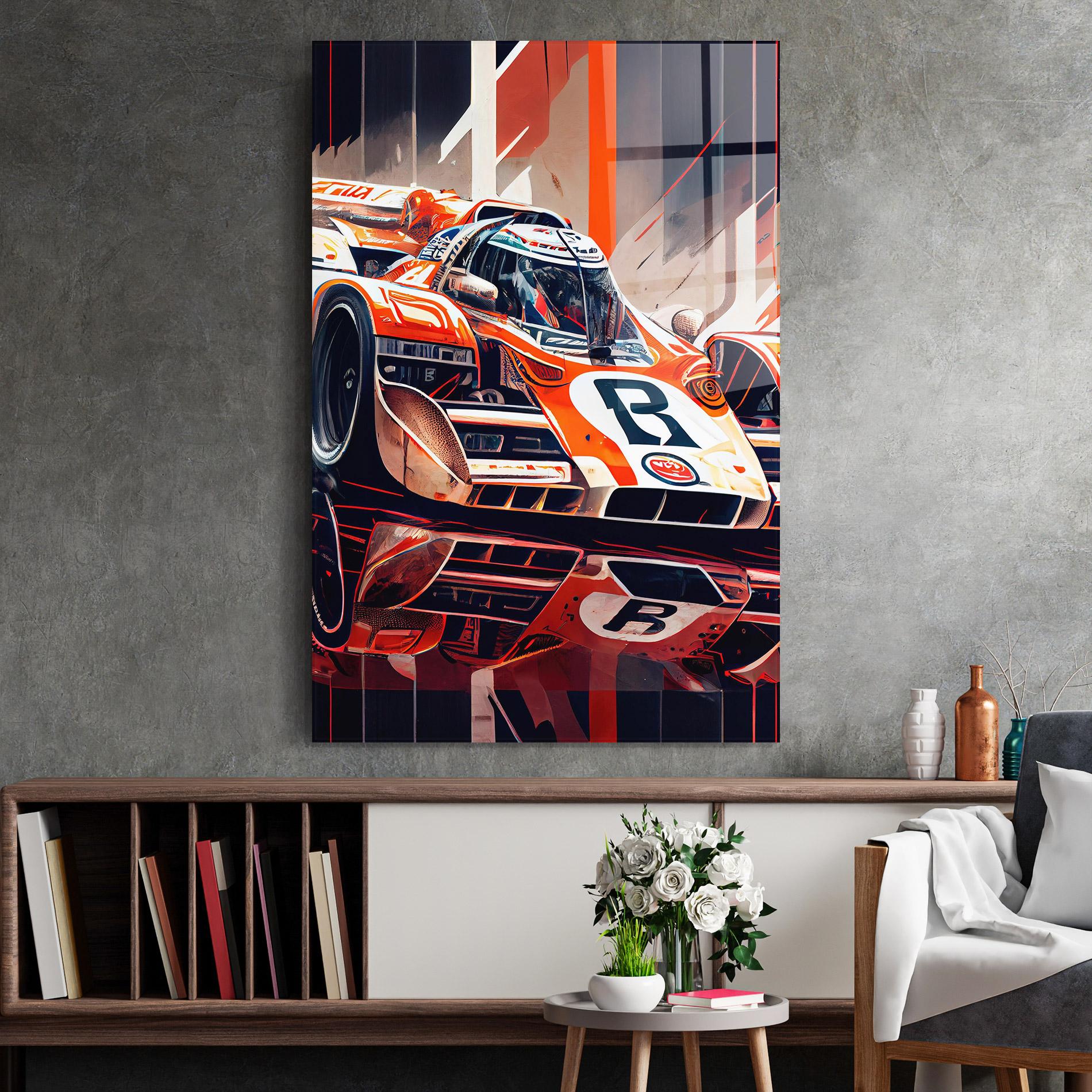 Glasbild Red White F1 mockup 2