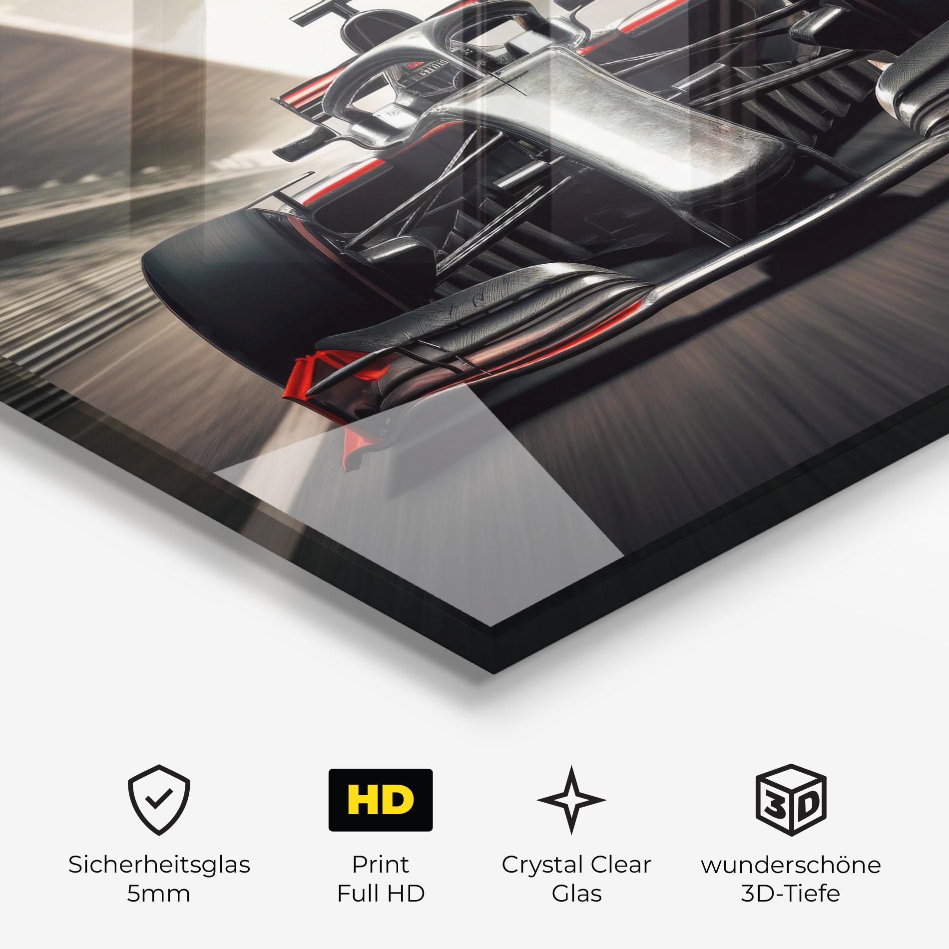 Glasbild Black Red F1 mockup 3