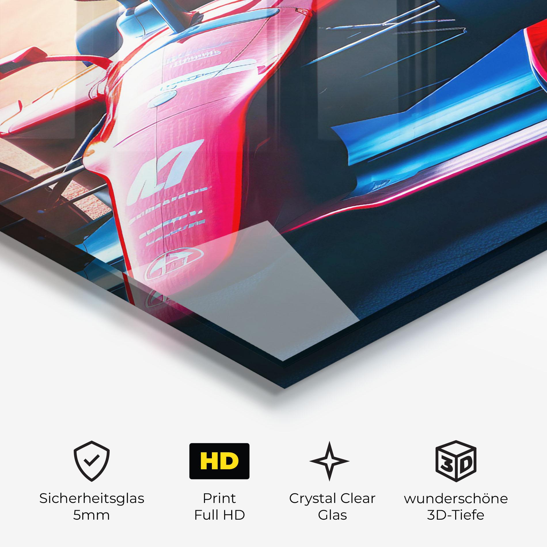Glasbild Red Blue F1 mockup 3