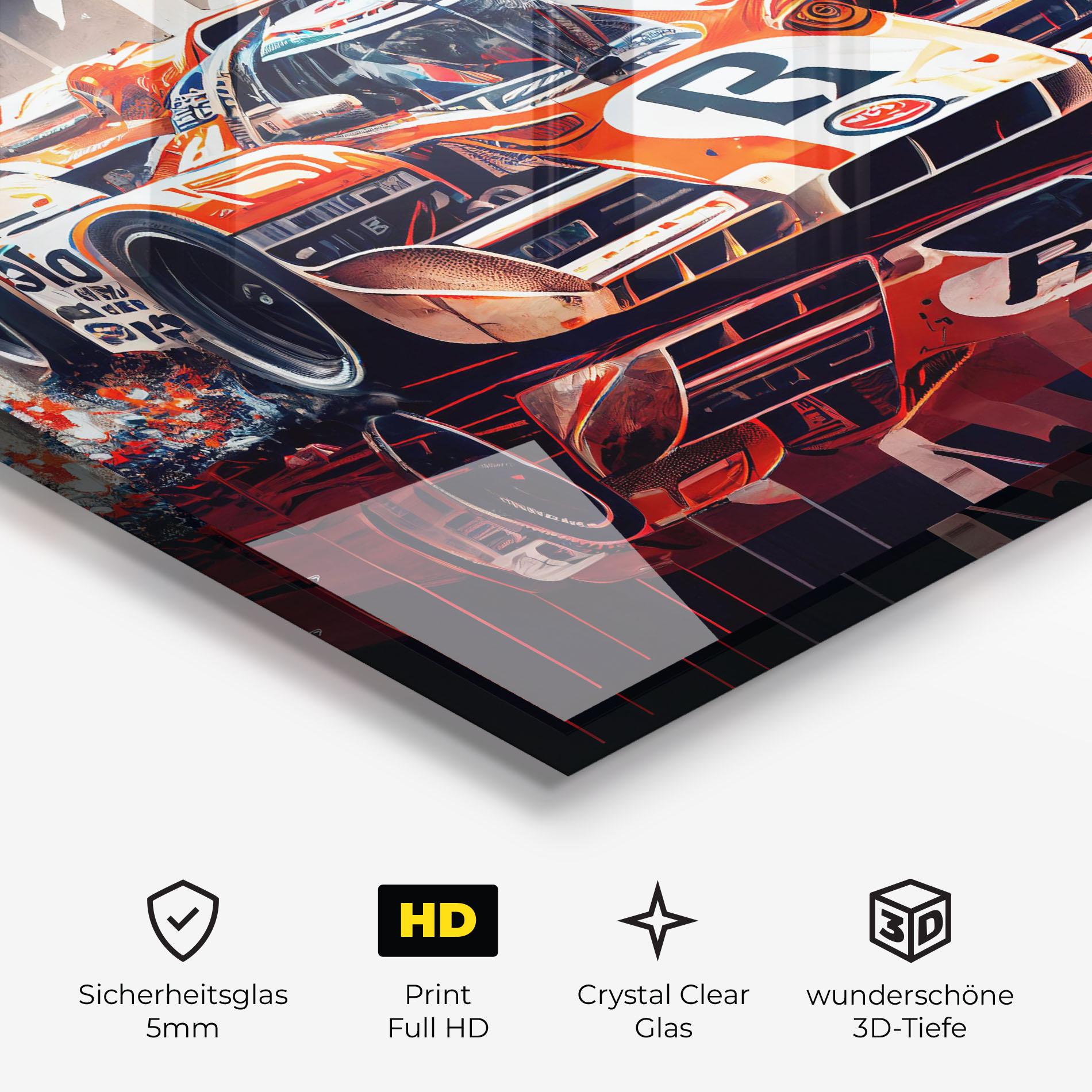 Glasbild Red White F1 mockup 3