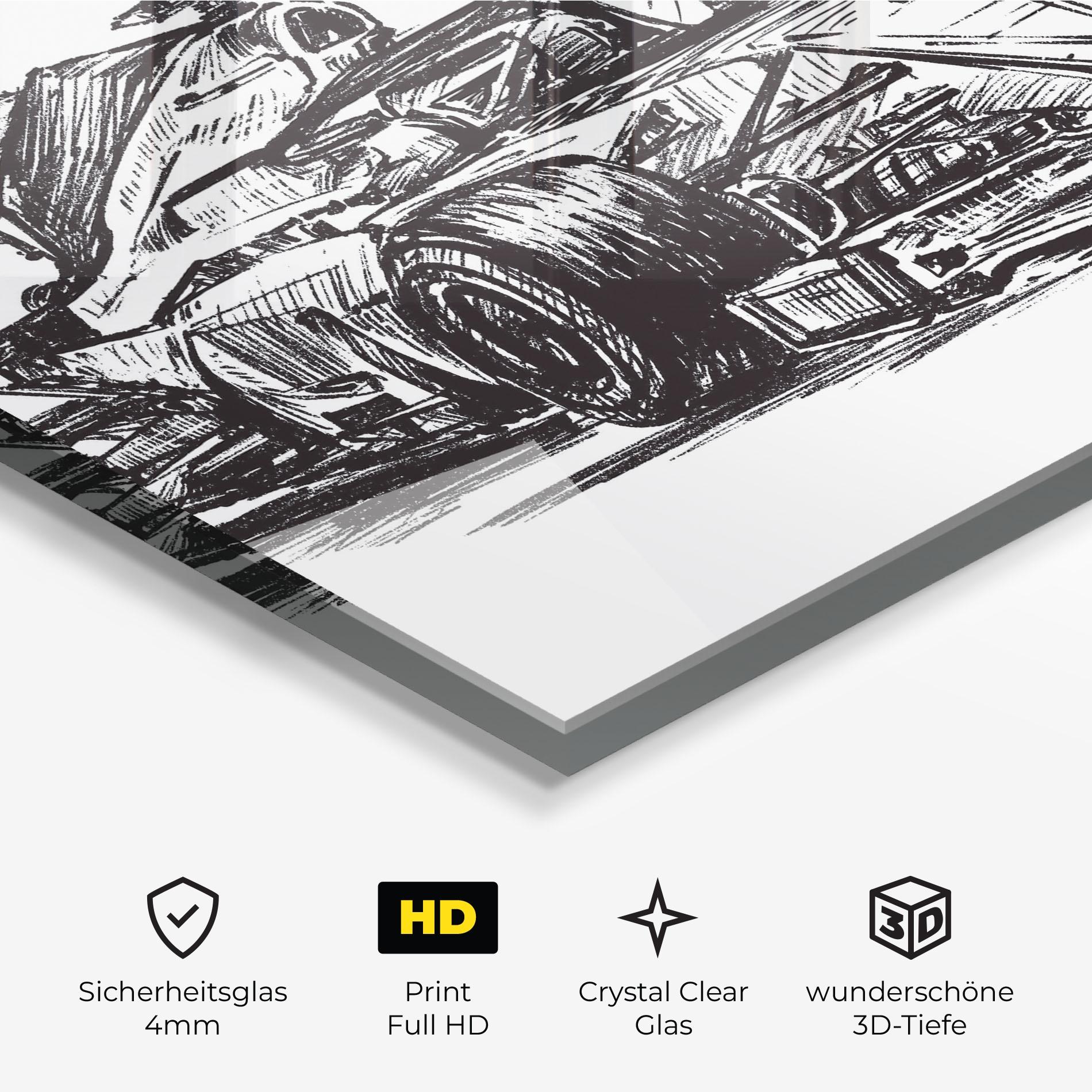 Glasbild Black Line F1 mockup 3