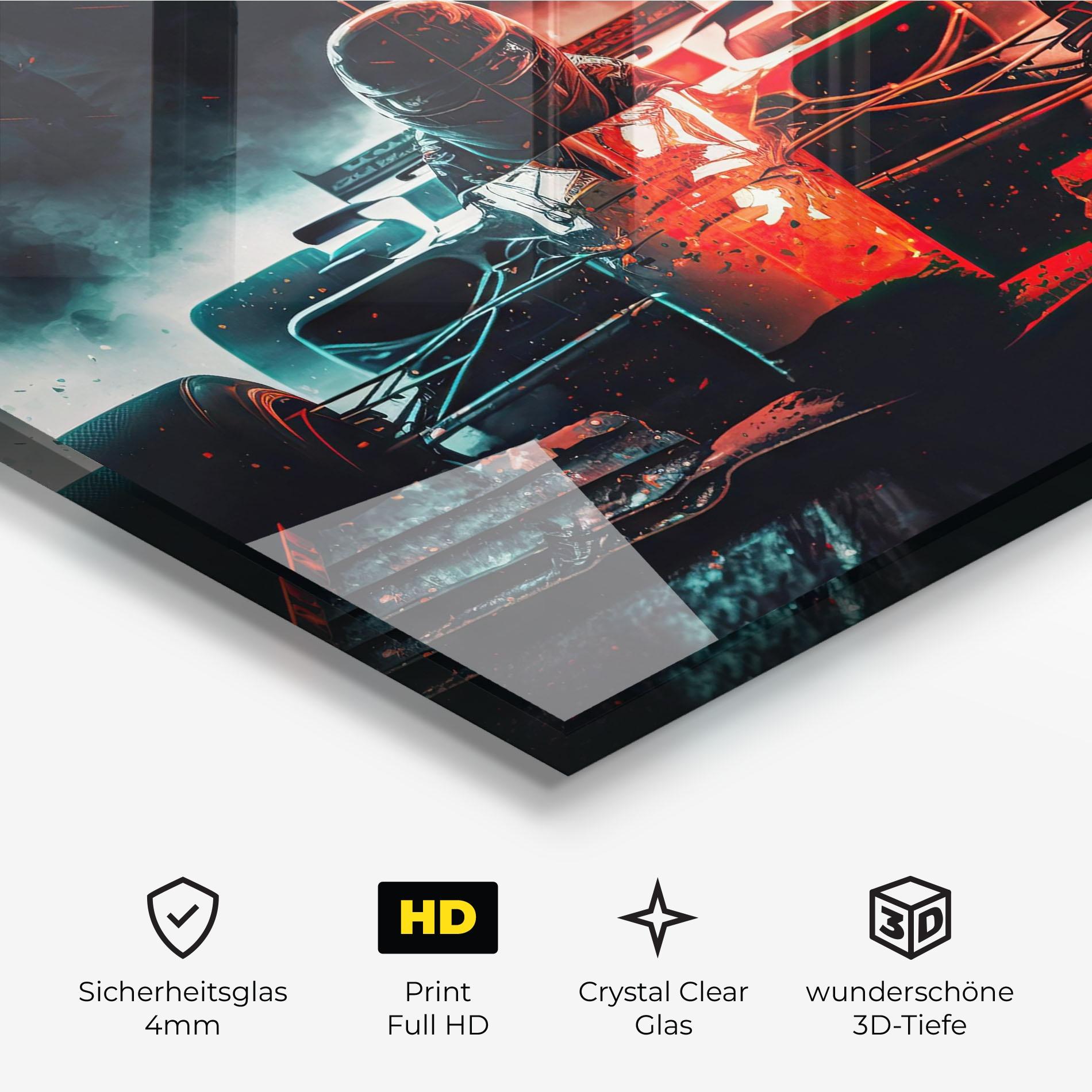 Glasbild Blue Red F1 mockup 3