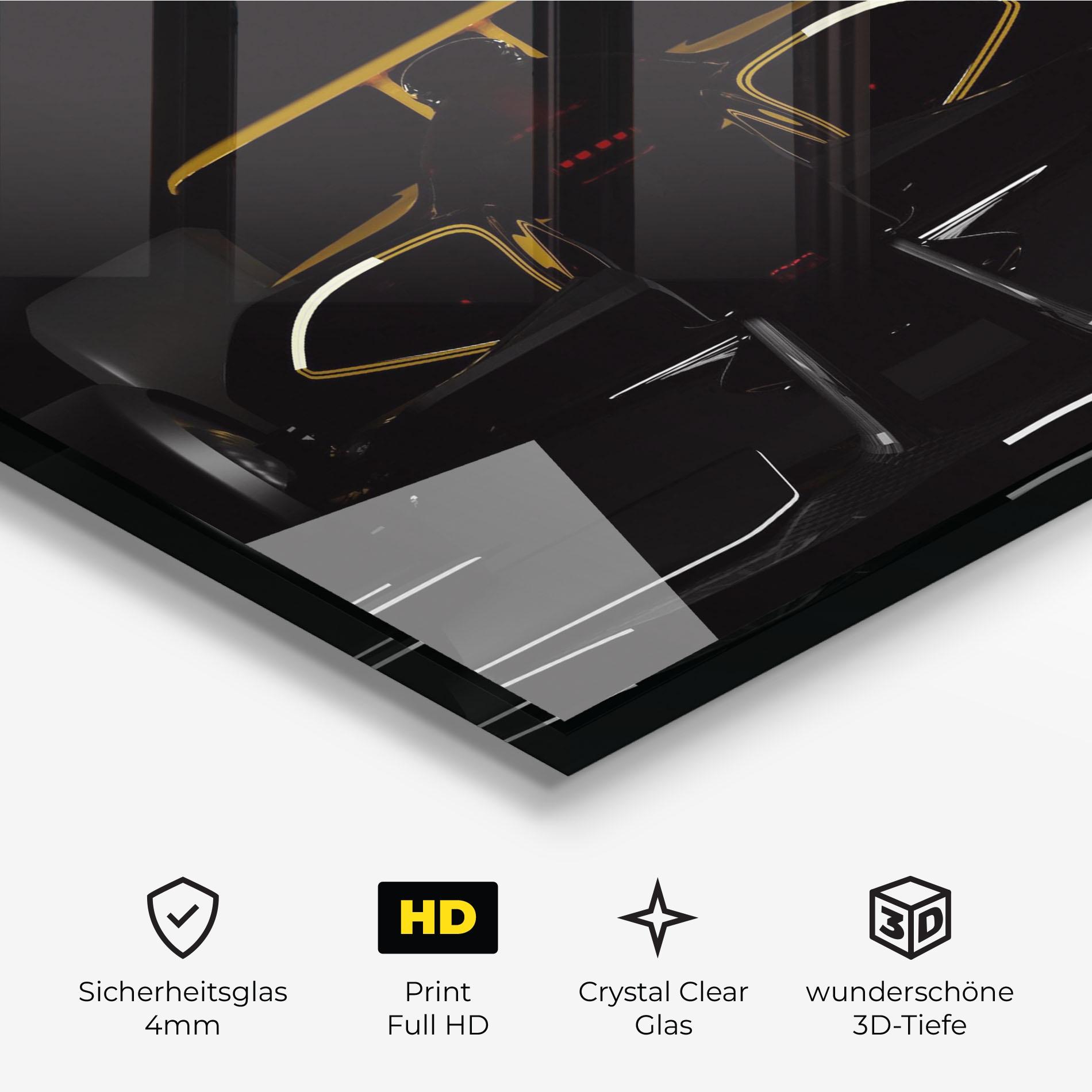 Glasbild Dark F1 Car mockup 3