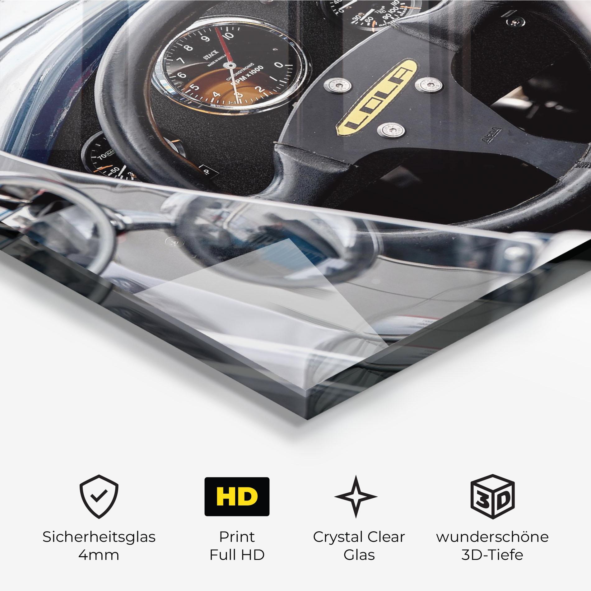 Glasbild Race Car Closeup mockup 3