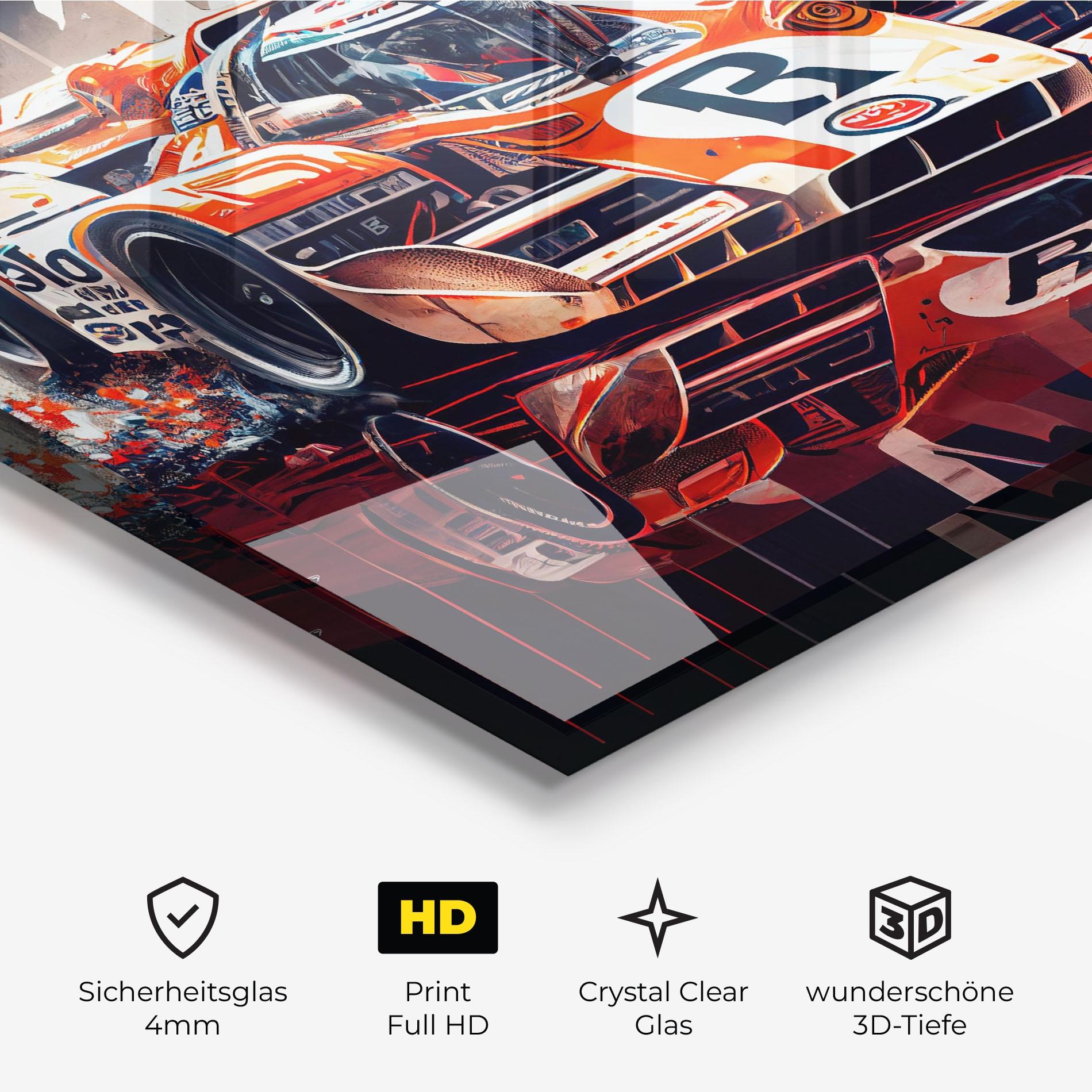Glasbild Red White F1 mockup 3