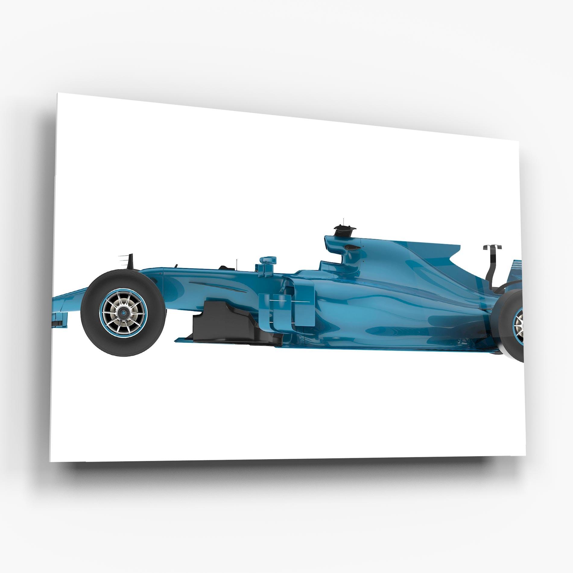 Glasbild Blue F1 Toy mockup 6