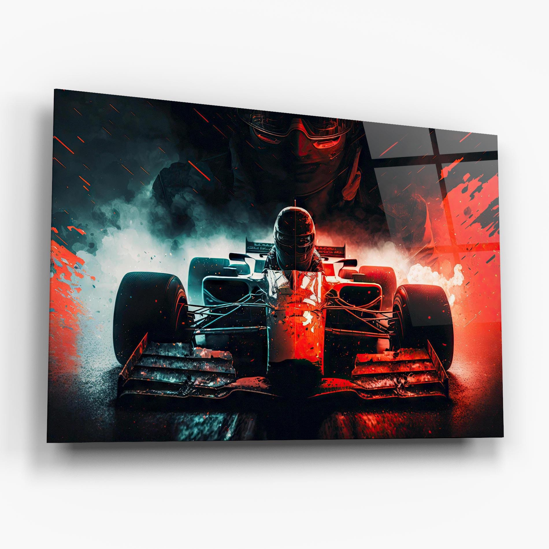 Glasbild Blue Red F1 mockup 6