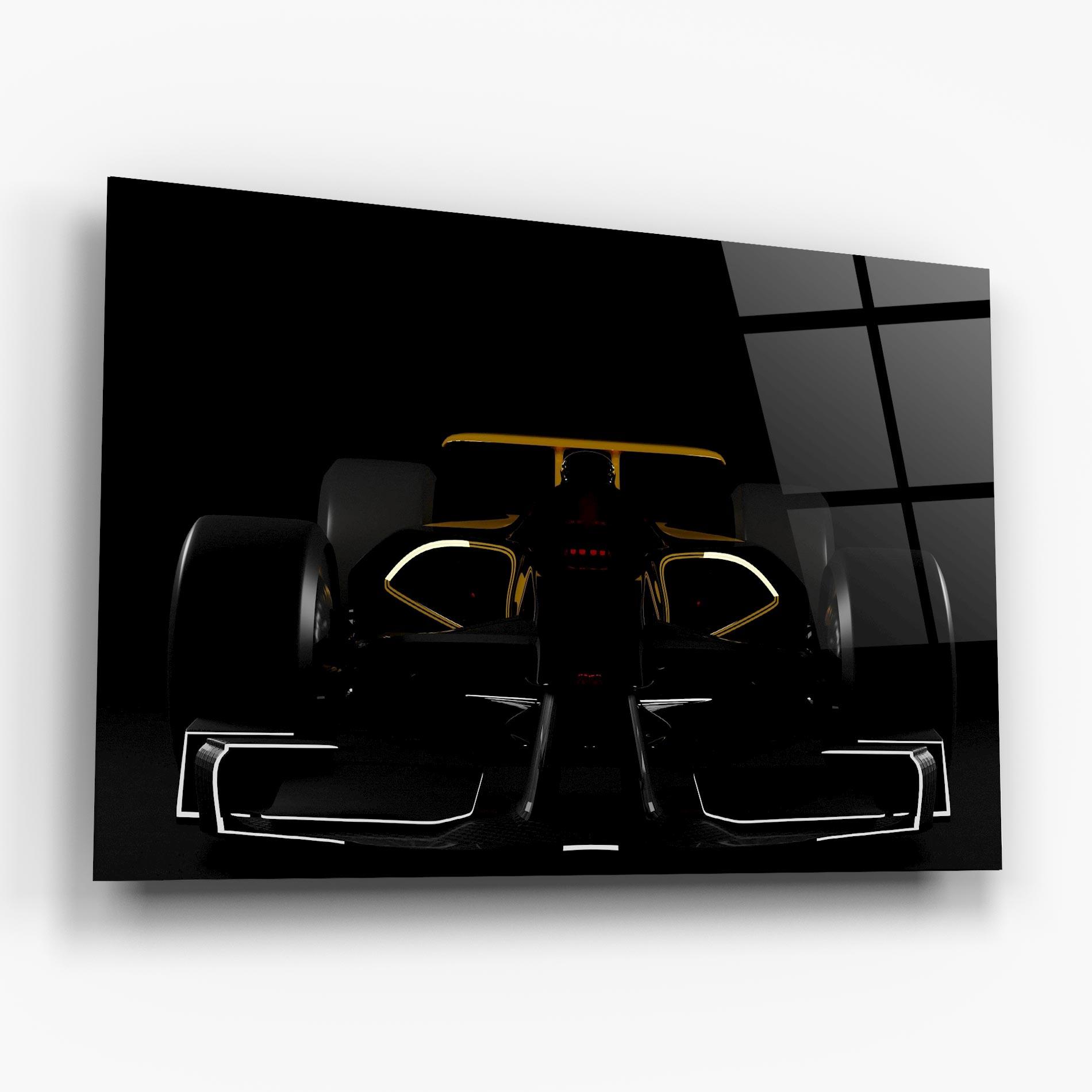 Glasbild Dark F1 Car mockup 6