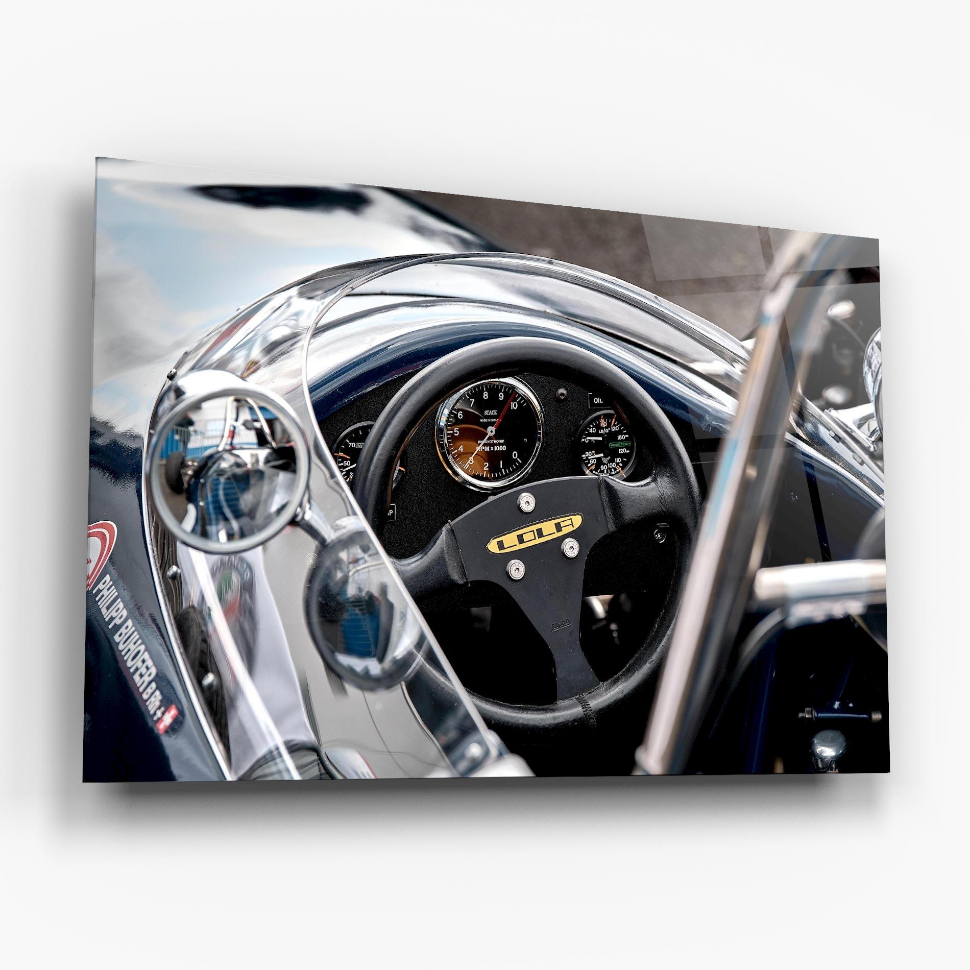 Glasbild Race Car Closeup mockup 6