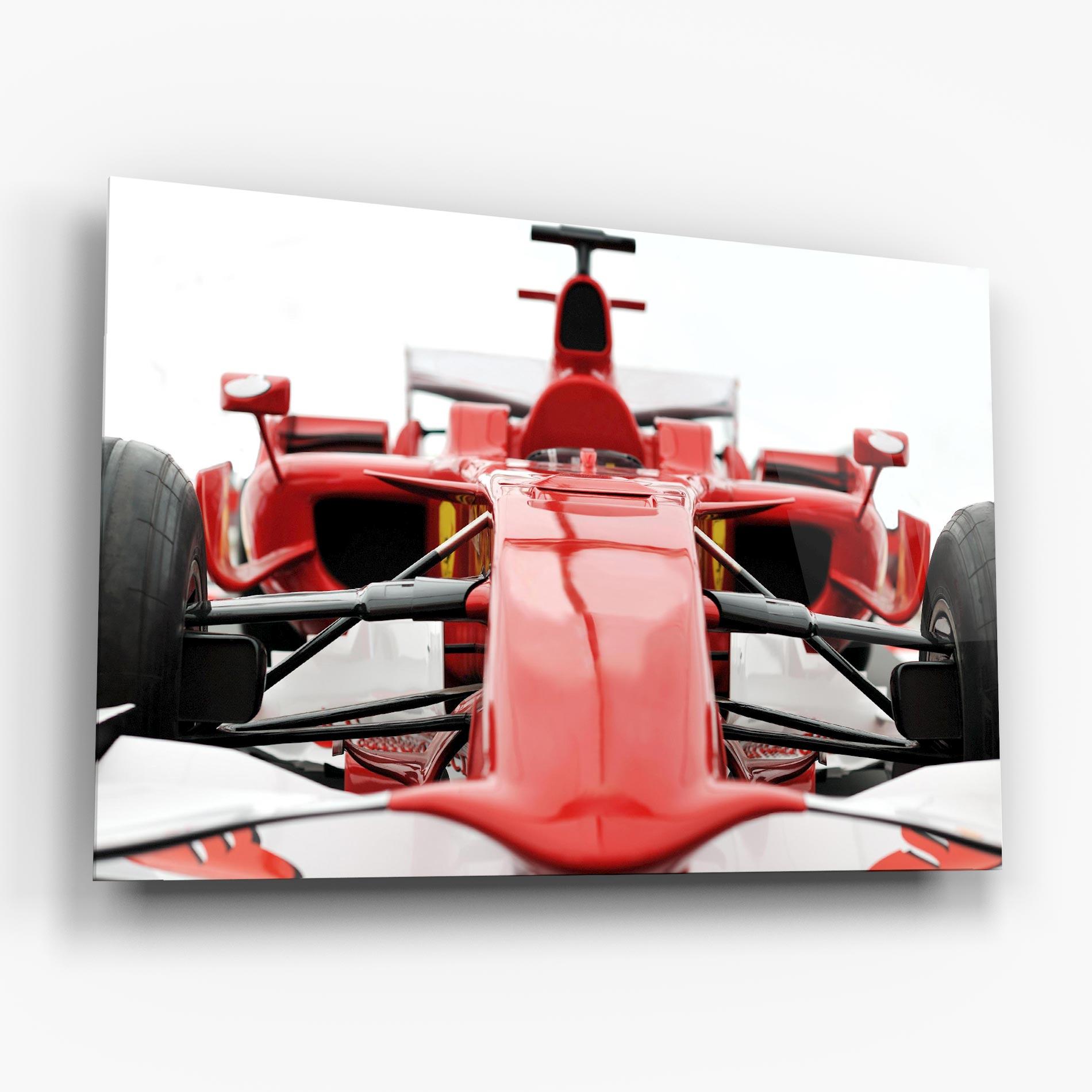 Glasbild Red Formula 1 Car mockup 6