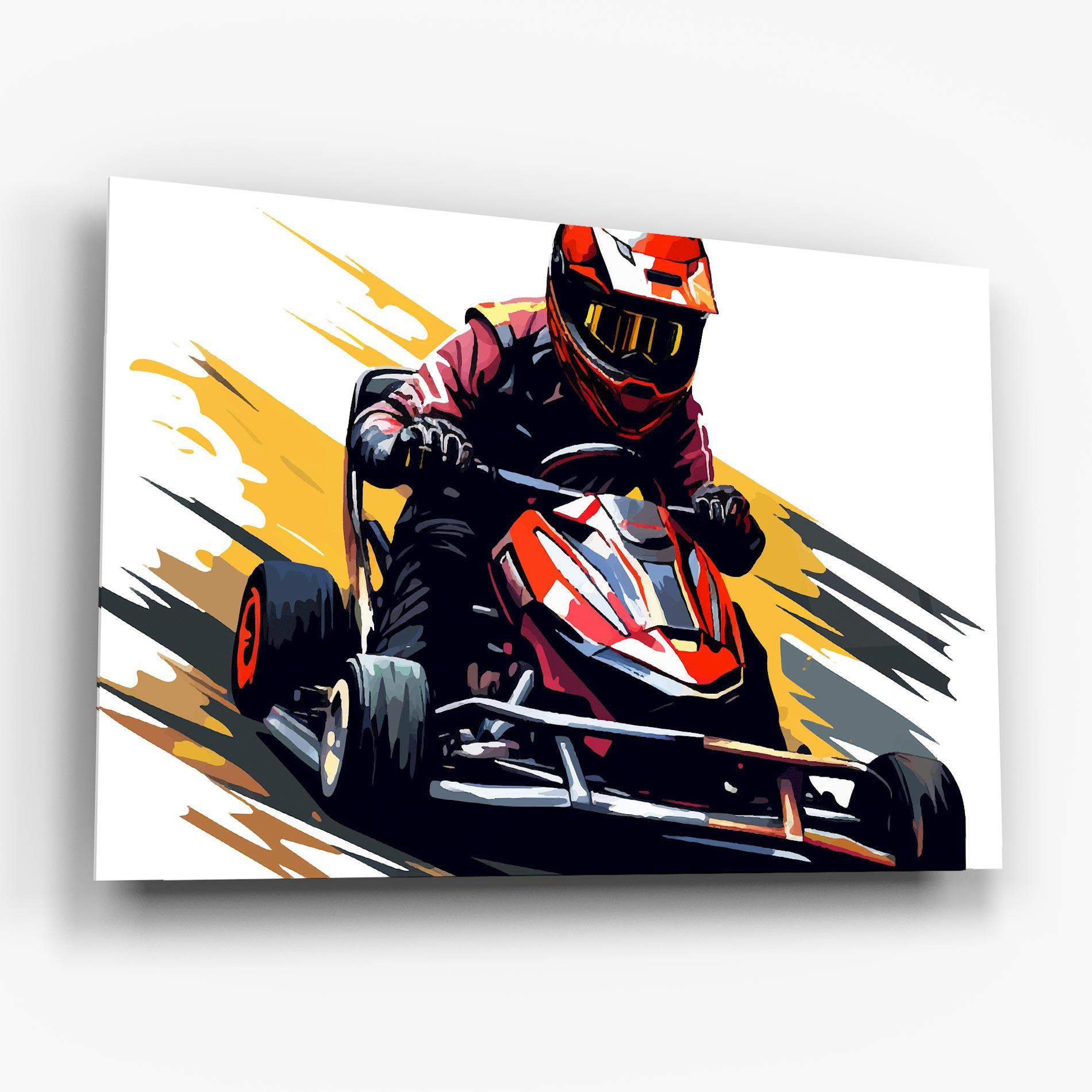 Glasbild Red Race F1 Car mockup 6